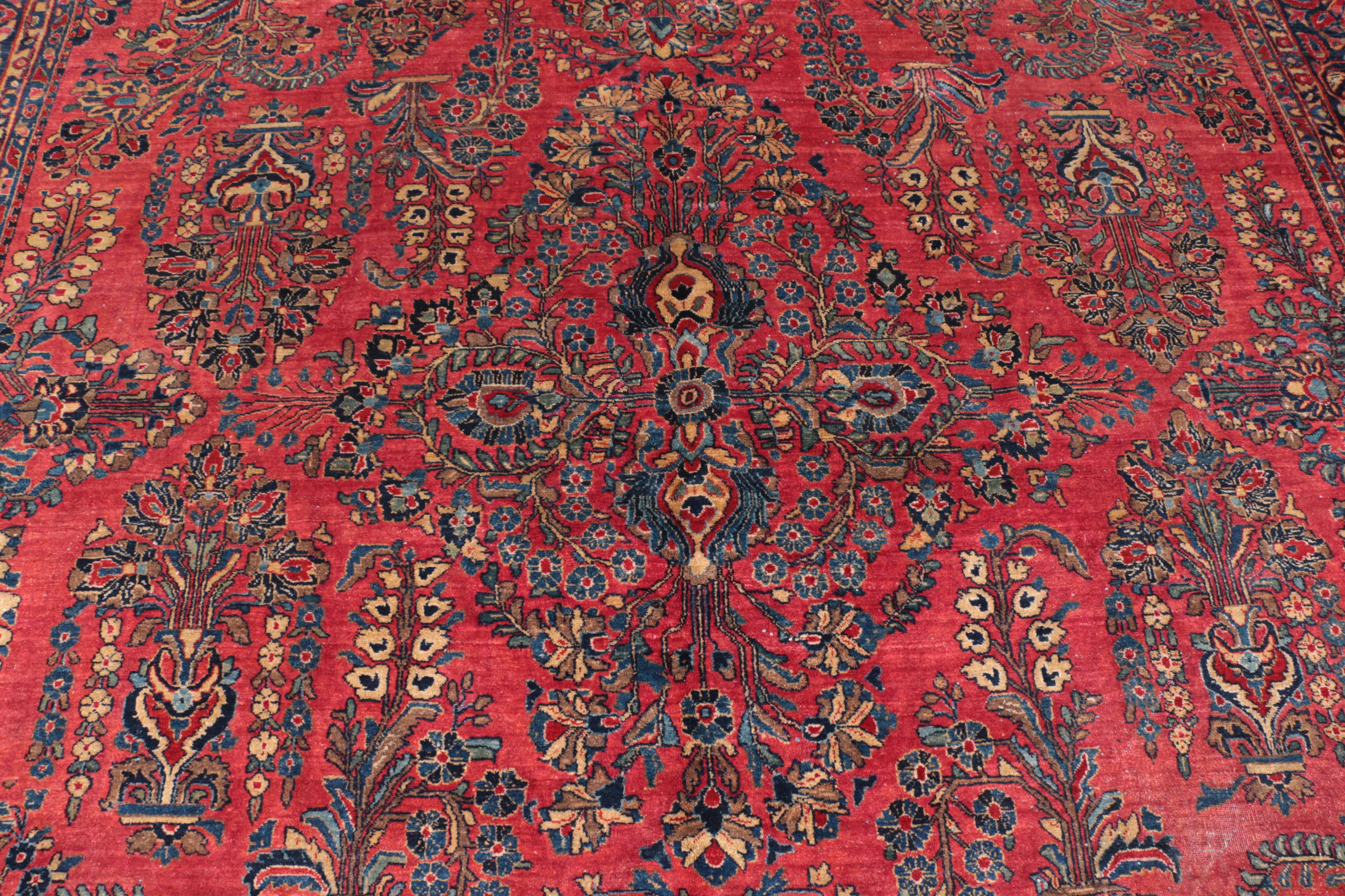 Large Hand-Knotted Persian Sarouk Area Rug