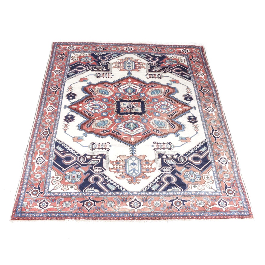 Hand-Knotted Heriz Serapi Area Rug