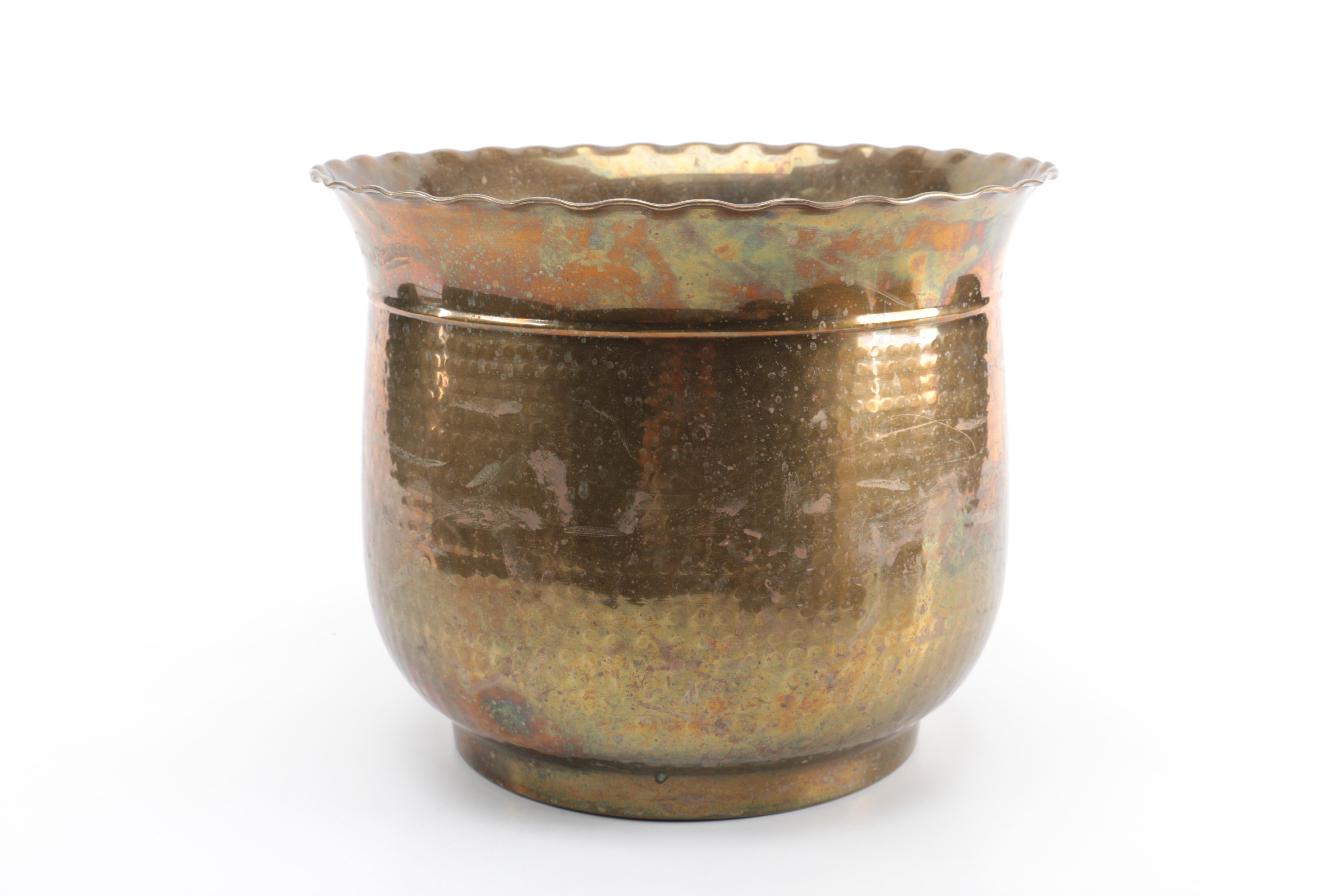 Brass Tone Planters and Pots