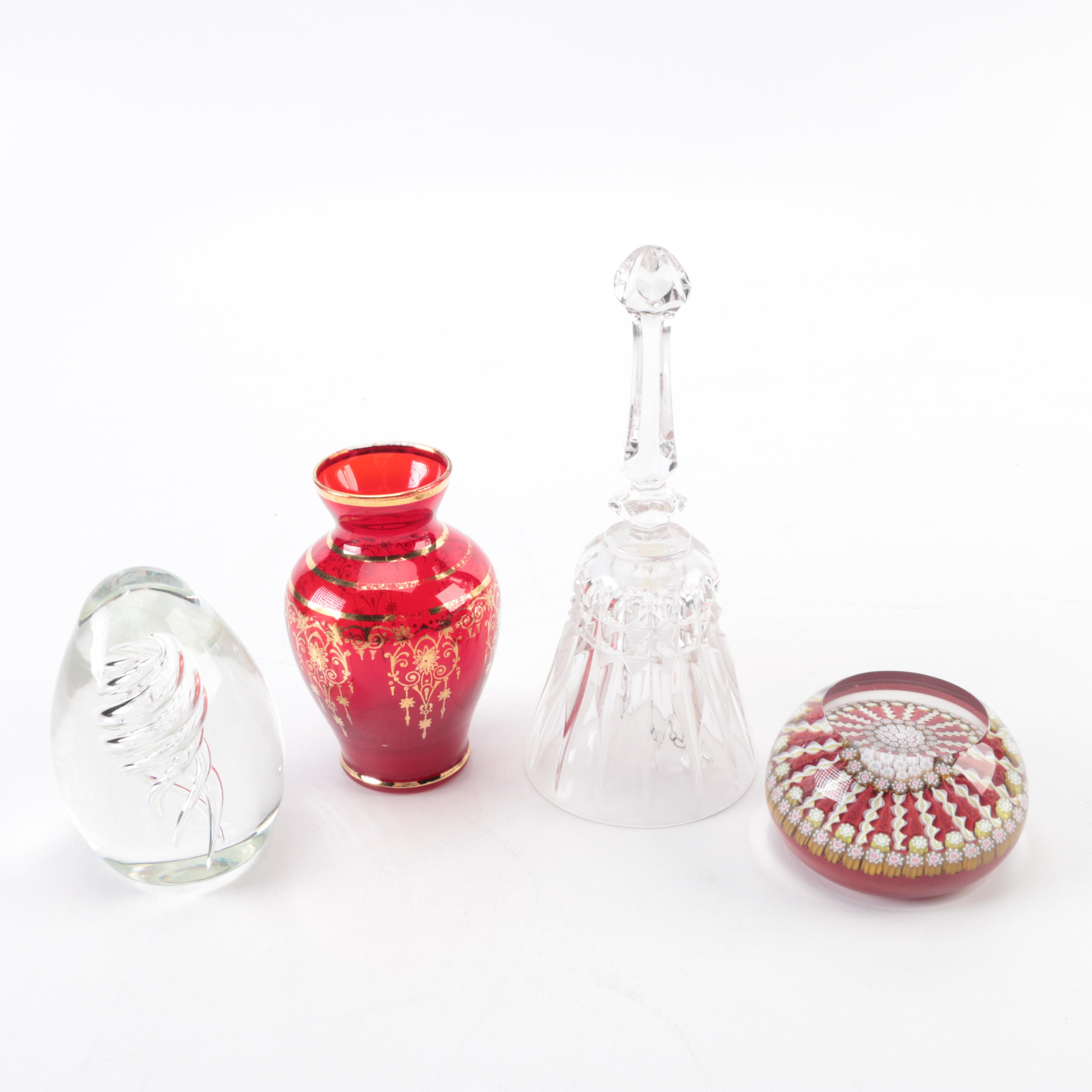 Art Glass Decor Including a Continental Paperweight