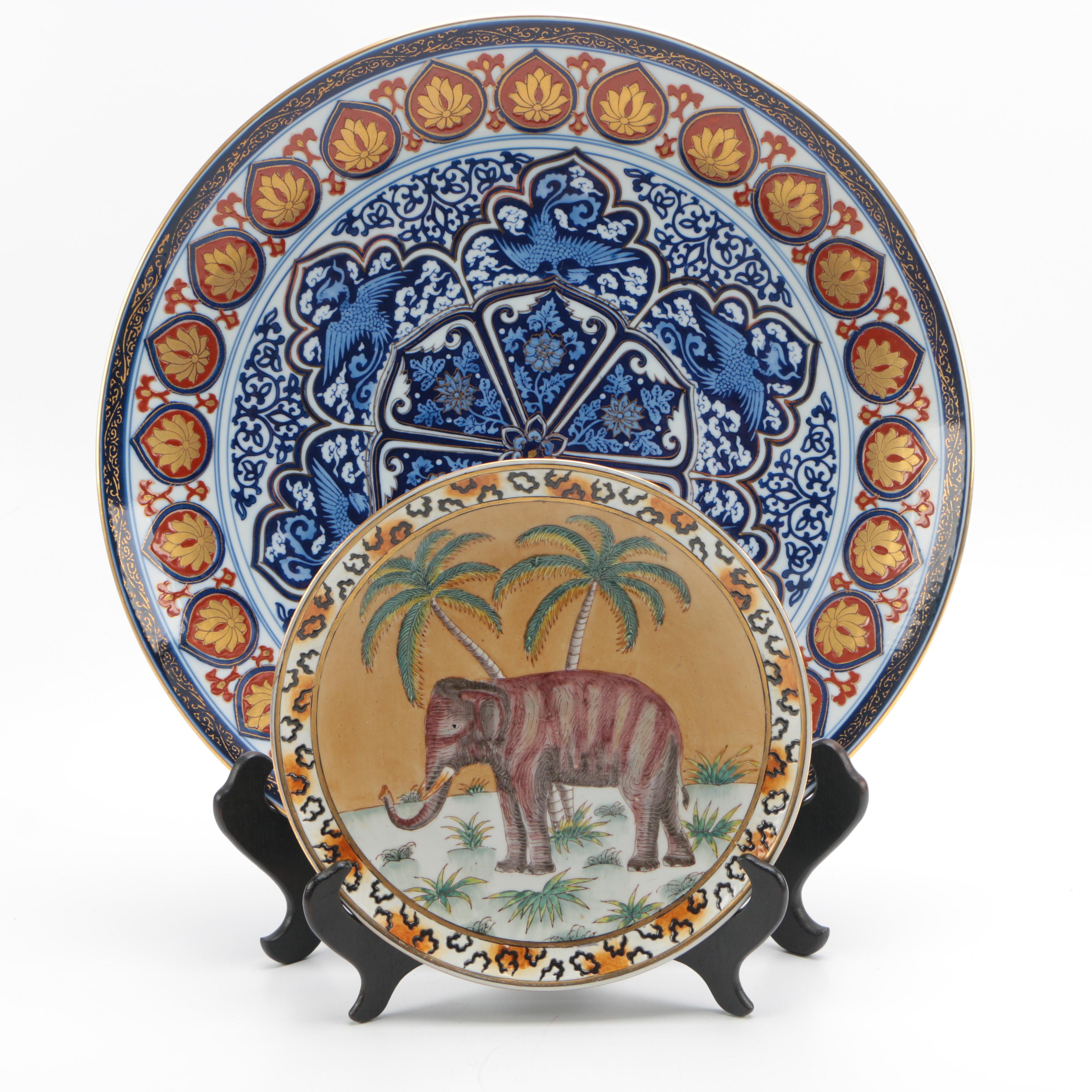 Handpainted Decorative Porcelain Plates Including "Gold Imari"