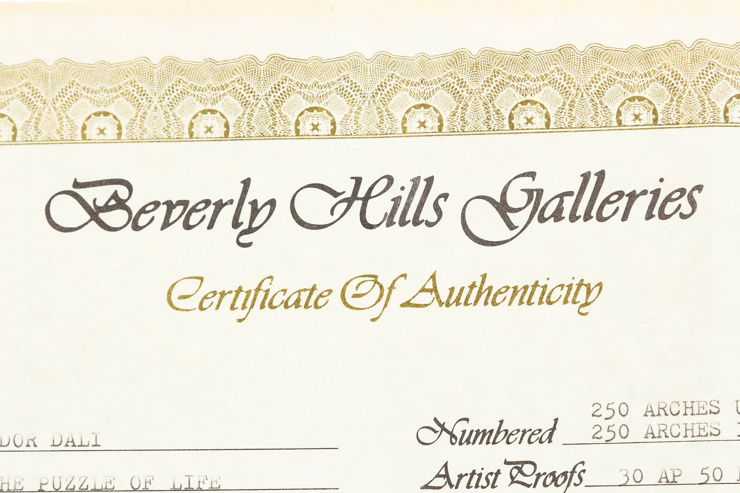 Salvador Dali Four-Lithograph Set "The Puzzle of Life"