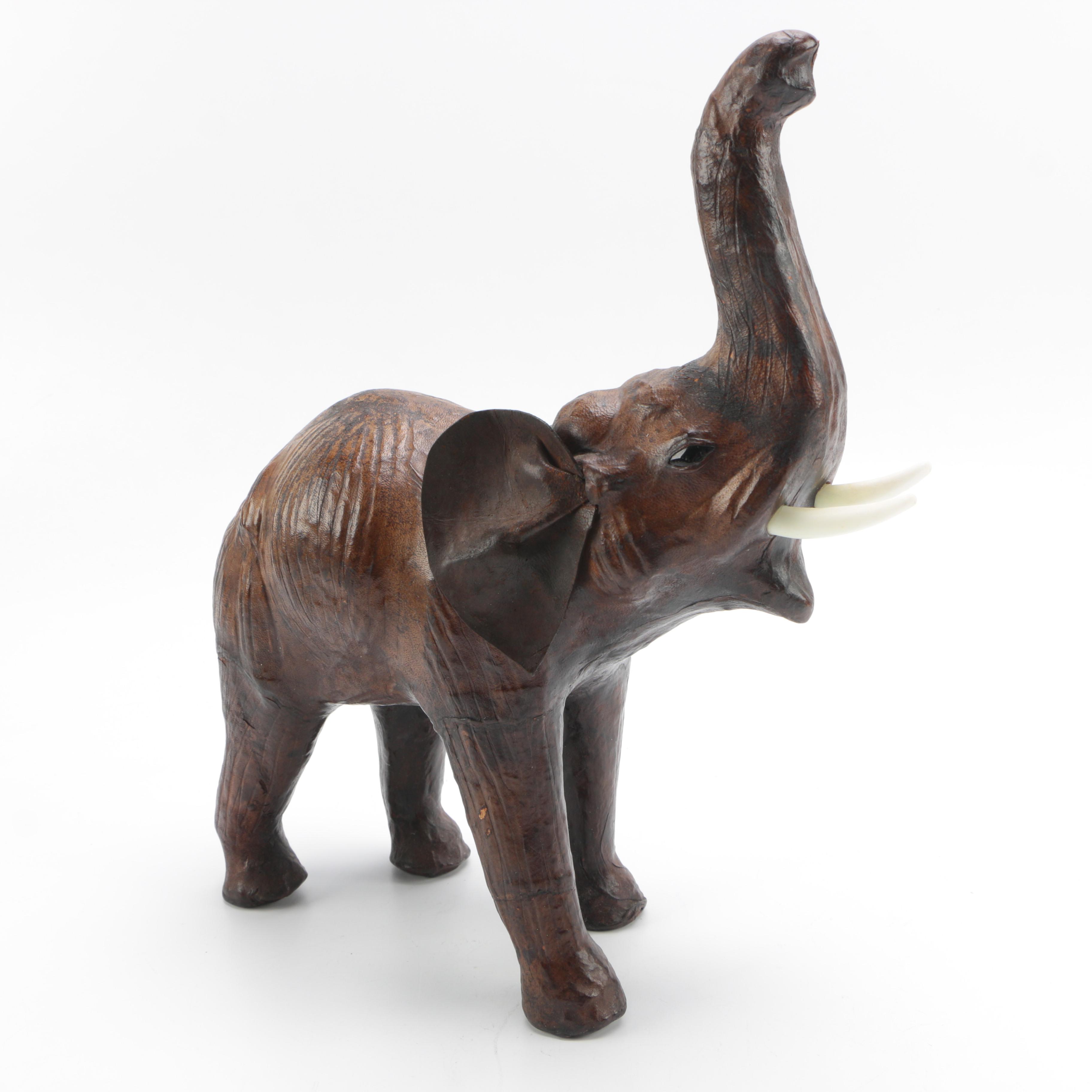 Carved Wooden Elephant Figurine