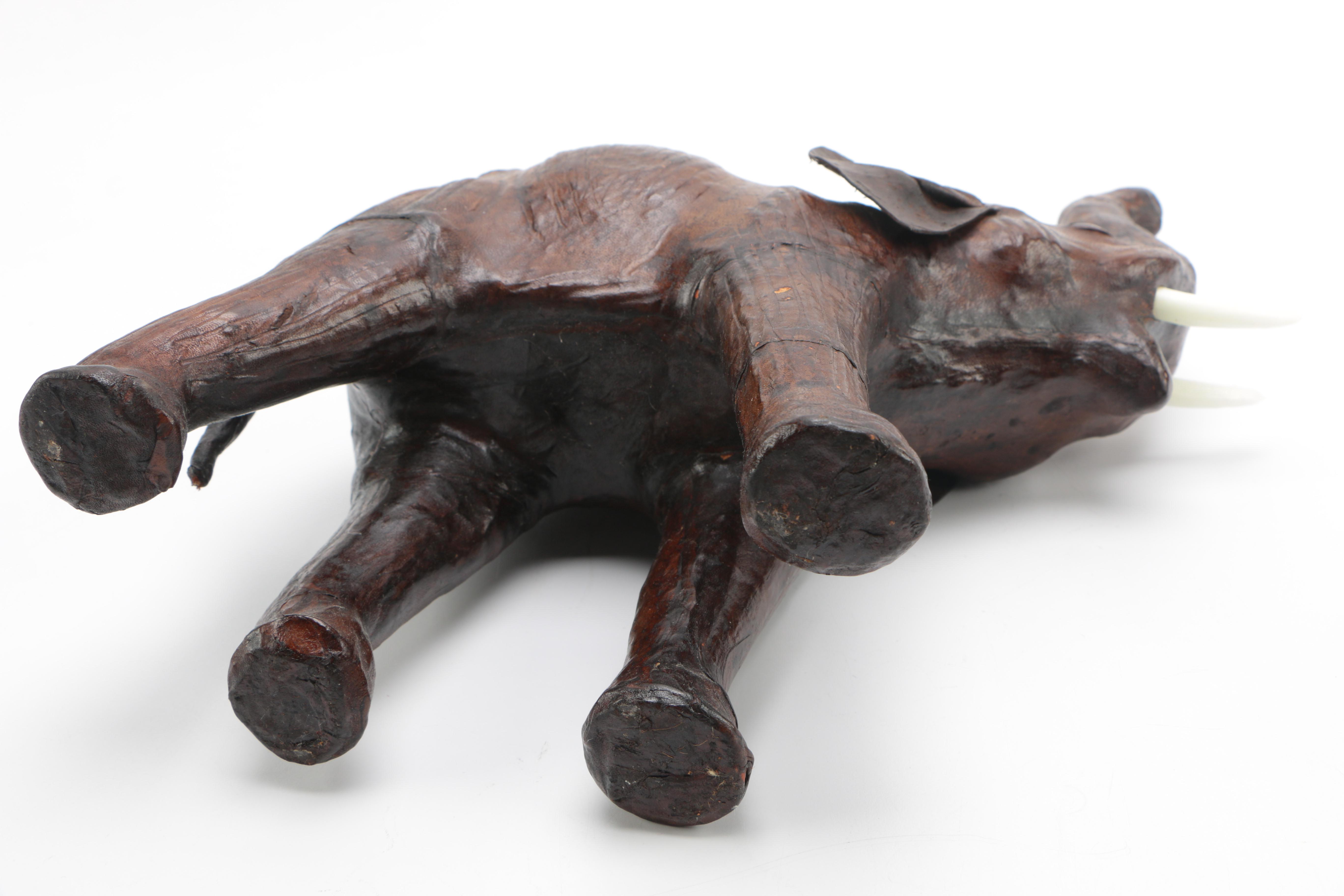 Carved Wooden Elephant Figurine