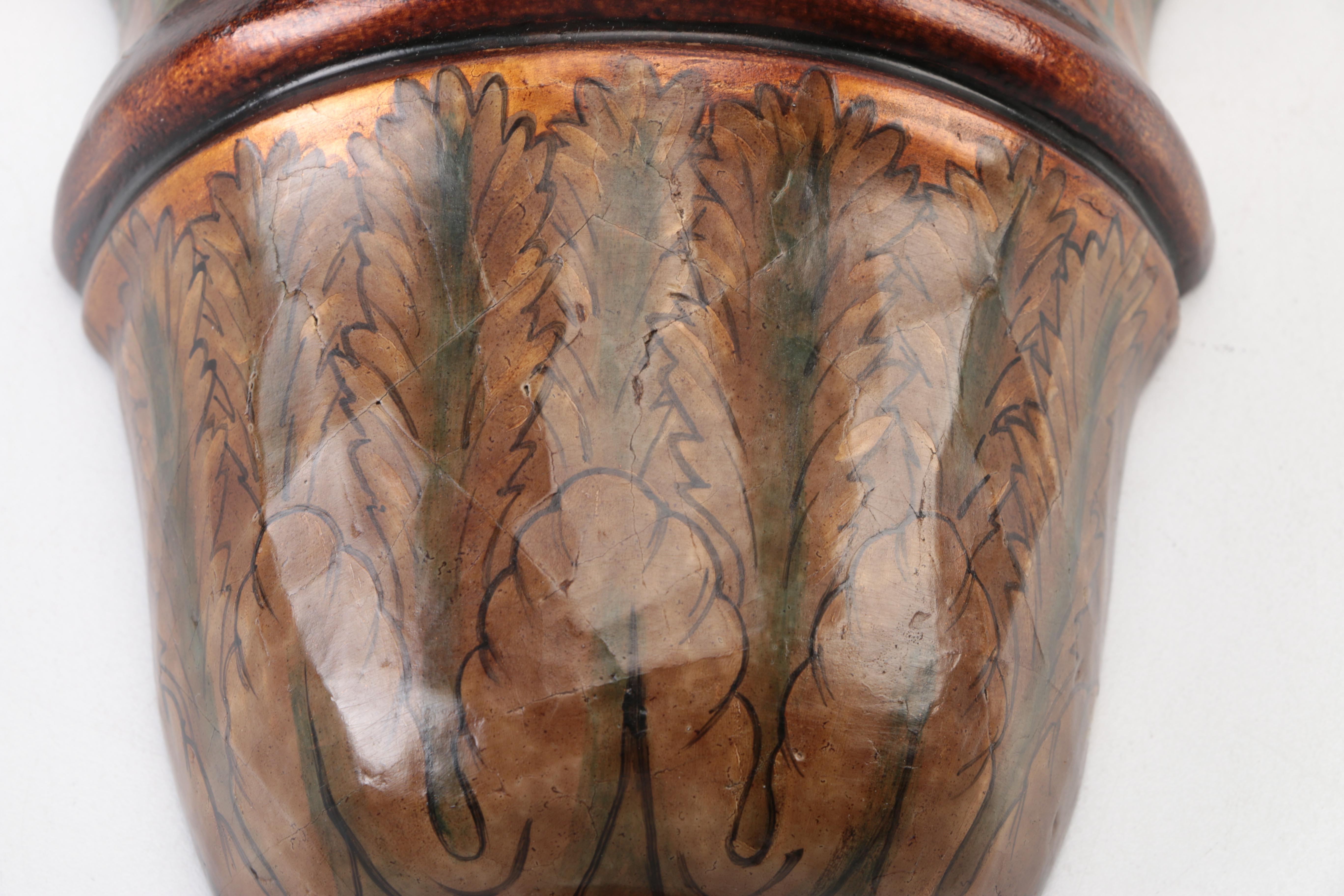 Wooden Wall Sconce with Musician Motif