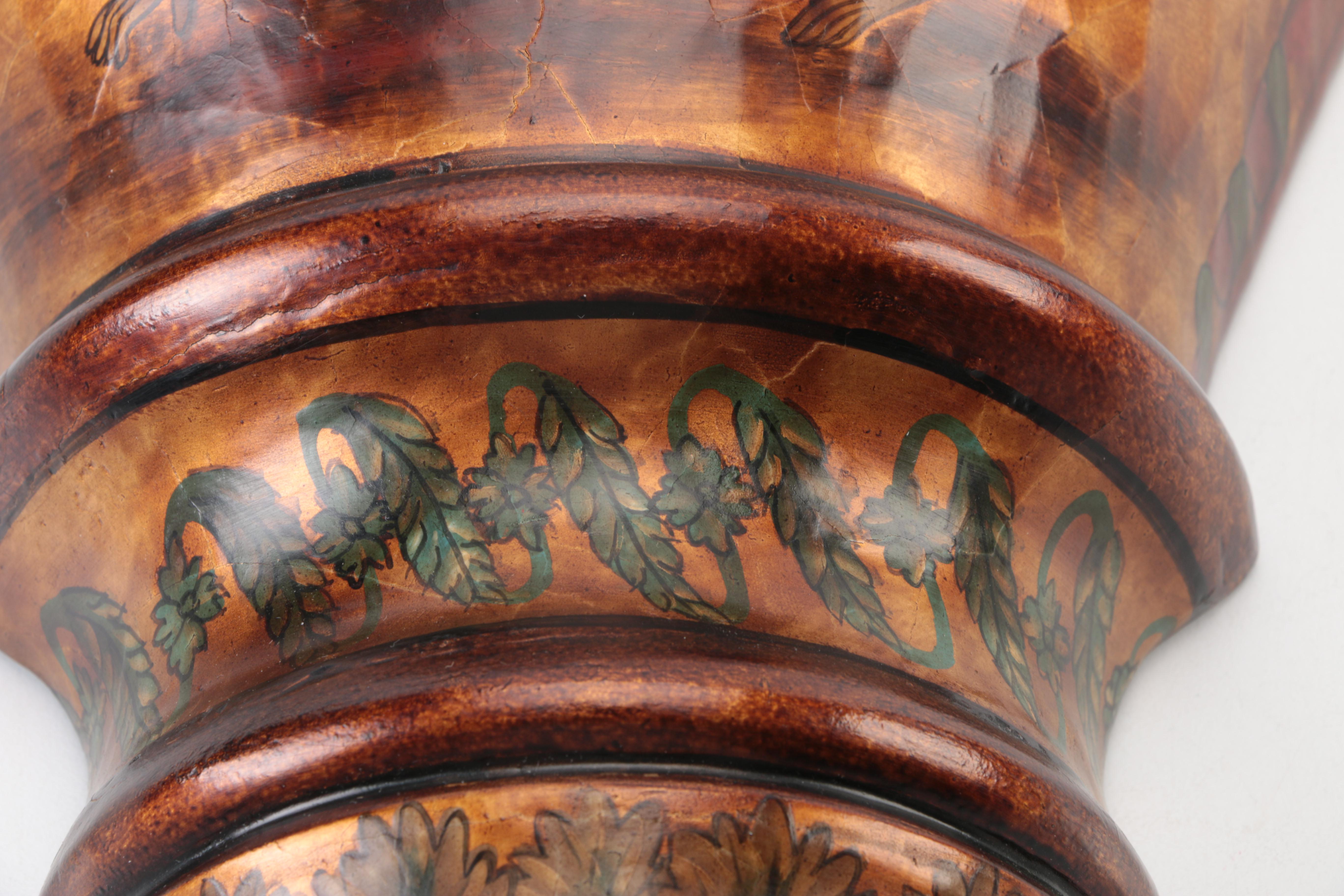 Wooden Wall Sconce with Musician Motif