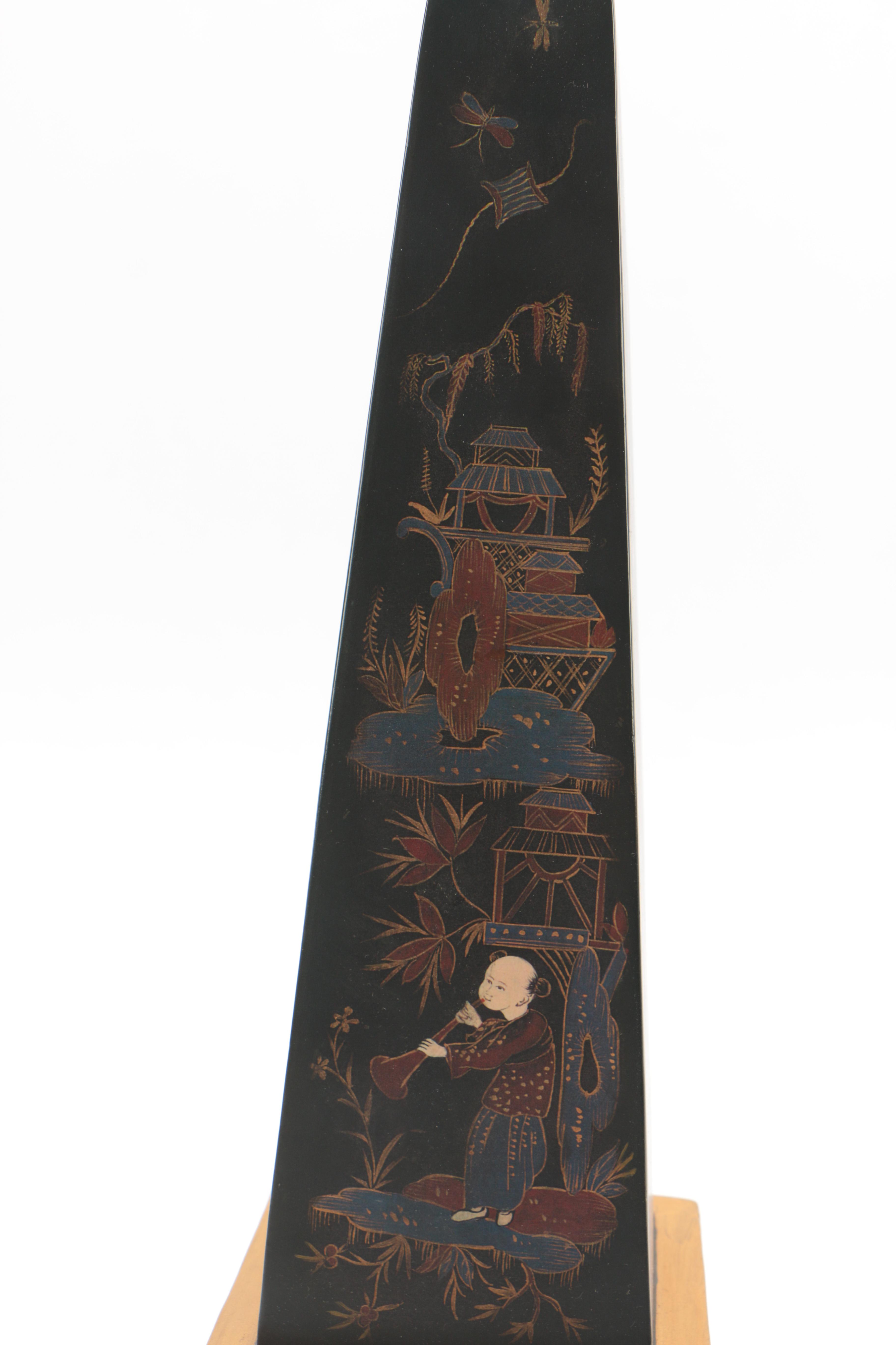 Chinoiserie Decorated Obelisk