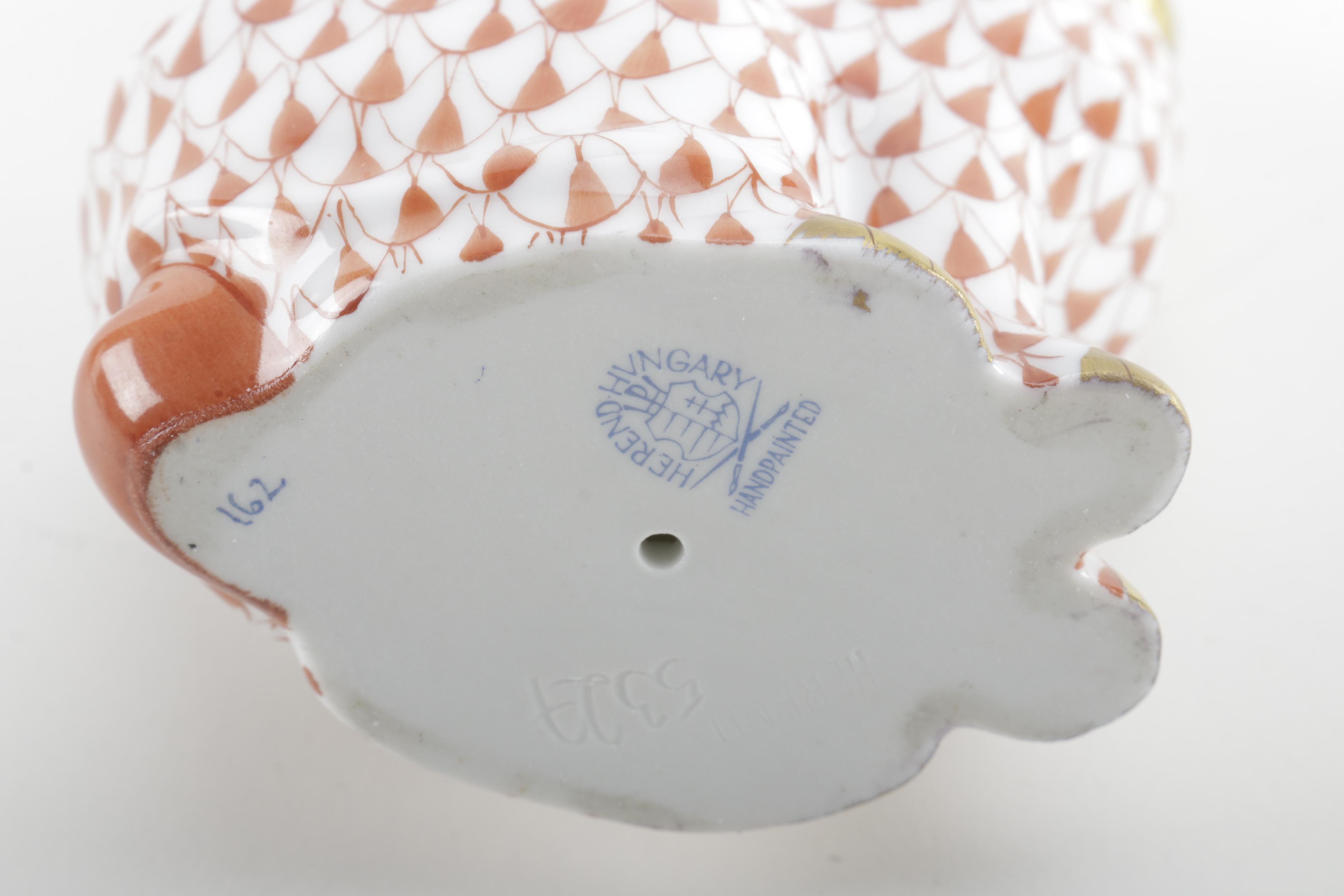 Hand Painted Herend Hungary Porcelain Rabbit Figurine