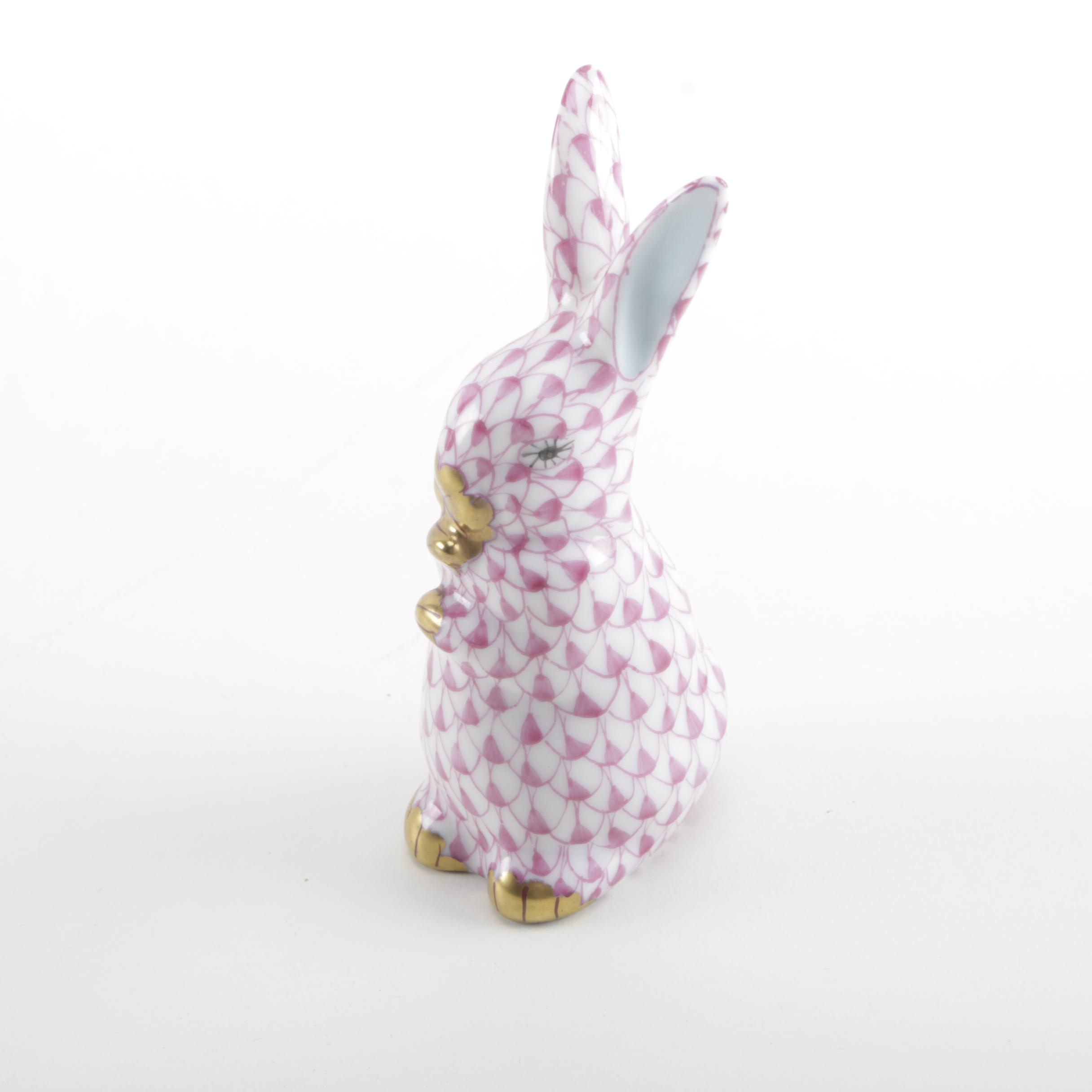 Herend Hungary Porcelain Rabbit Figurine