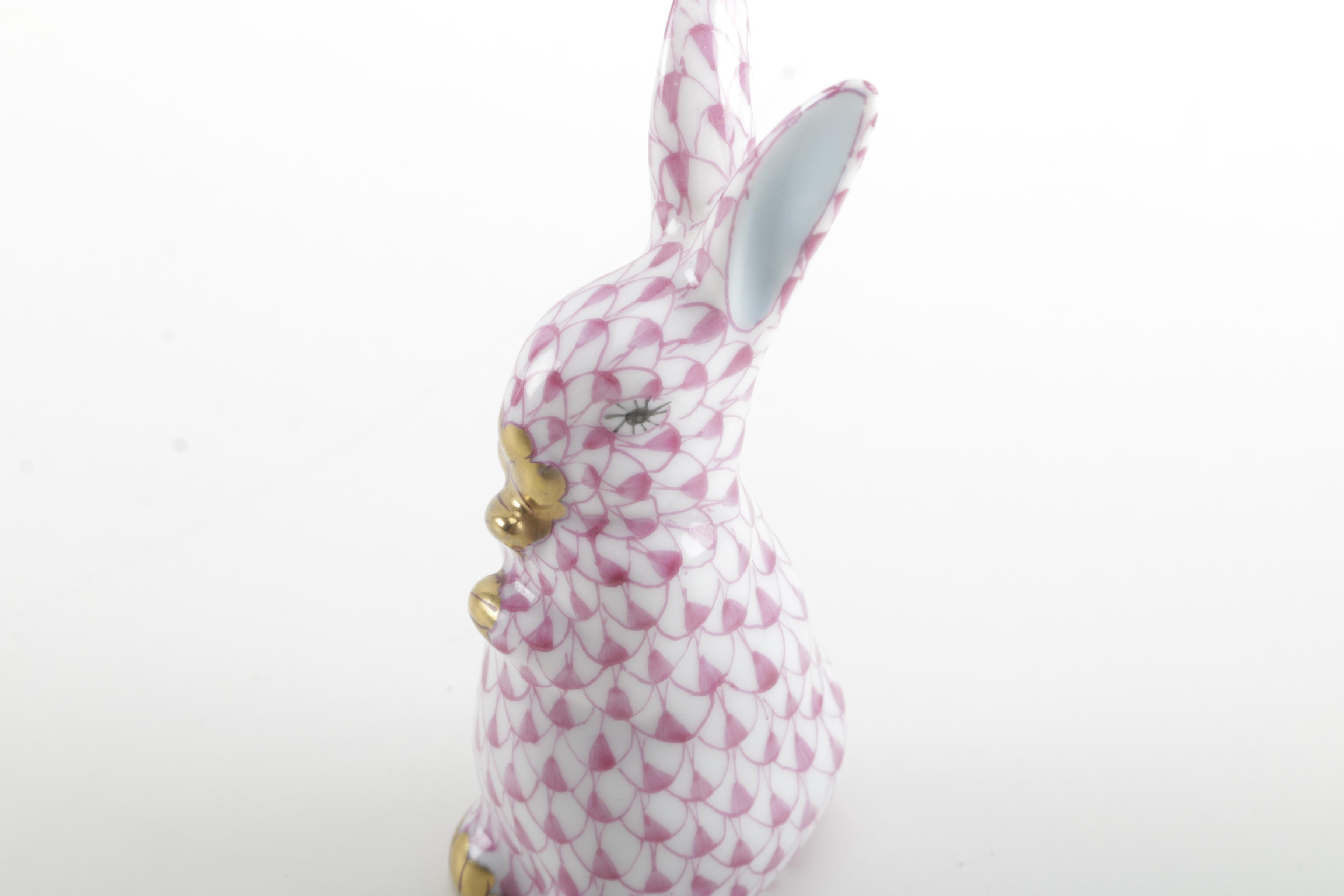 Herend Hungary Porcelain Rabbit Figurine