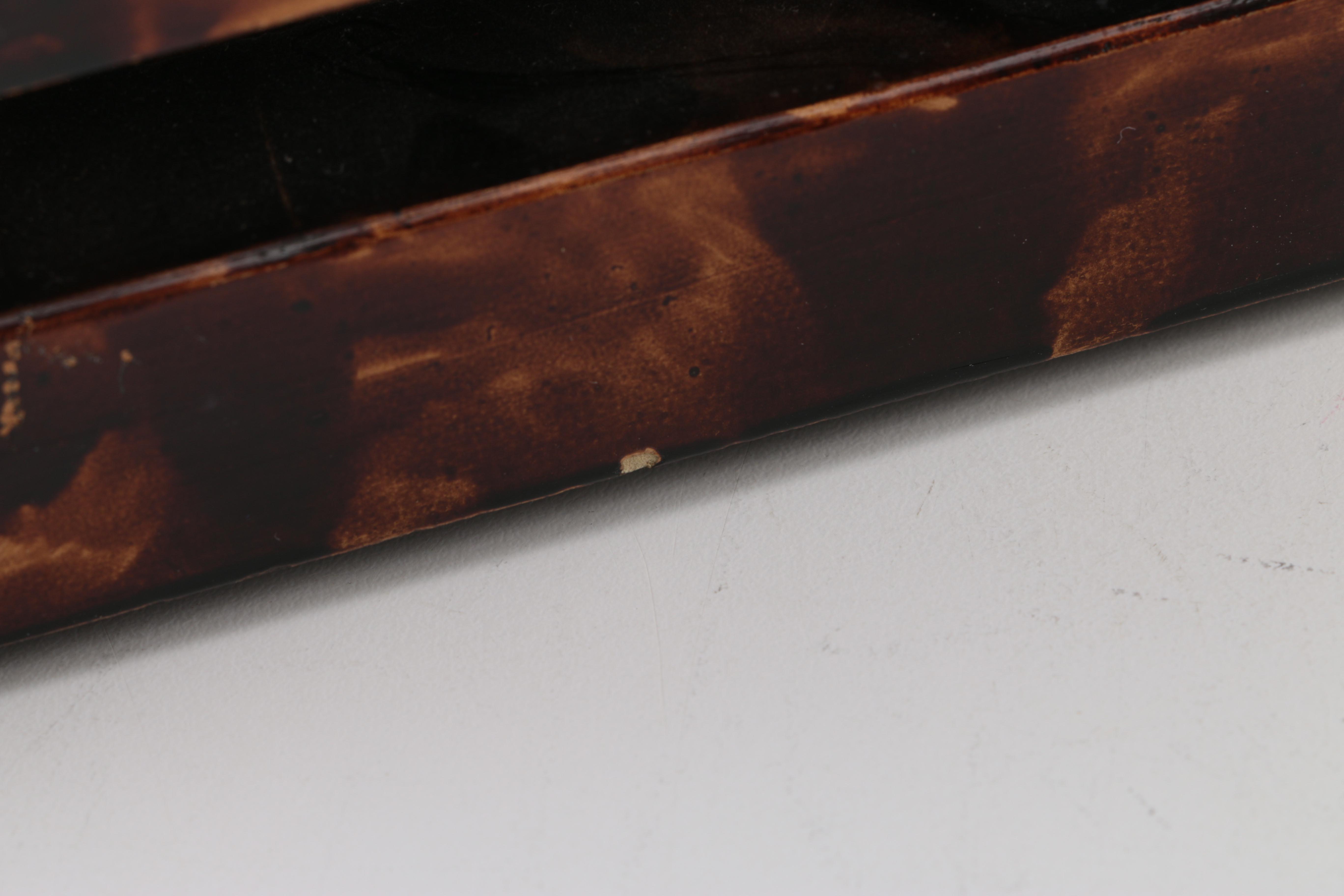 Brown Lidded Container with Gold Tone Accents