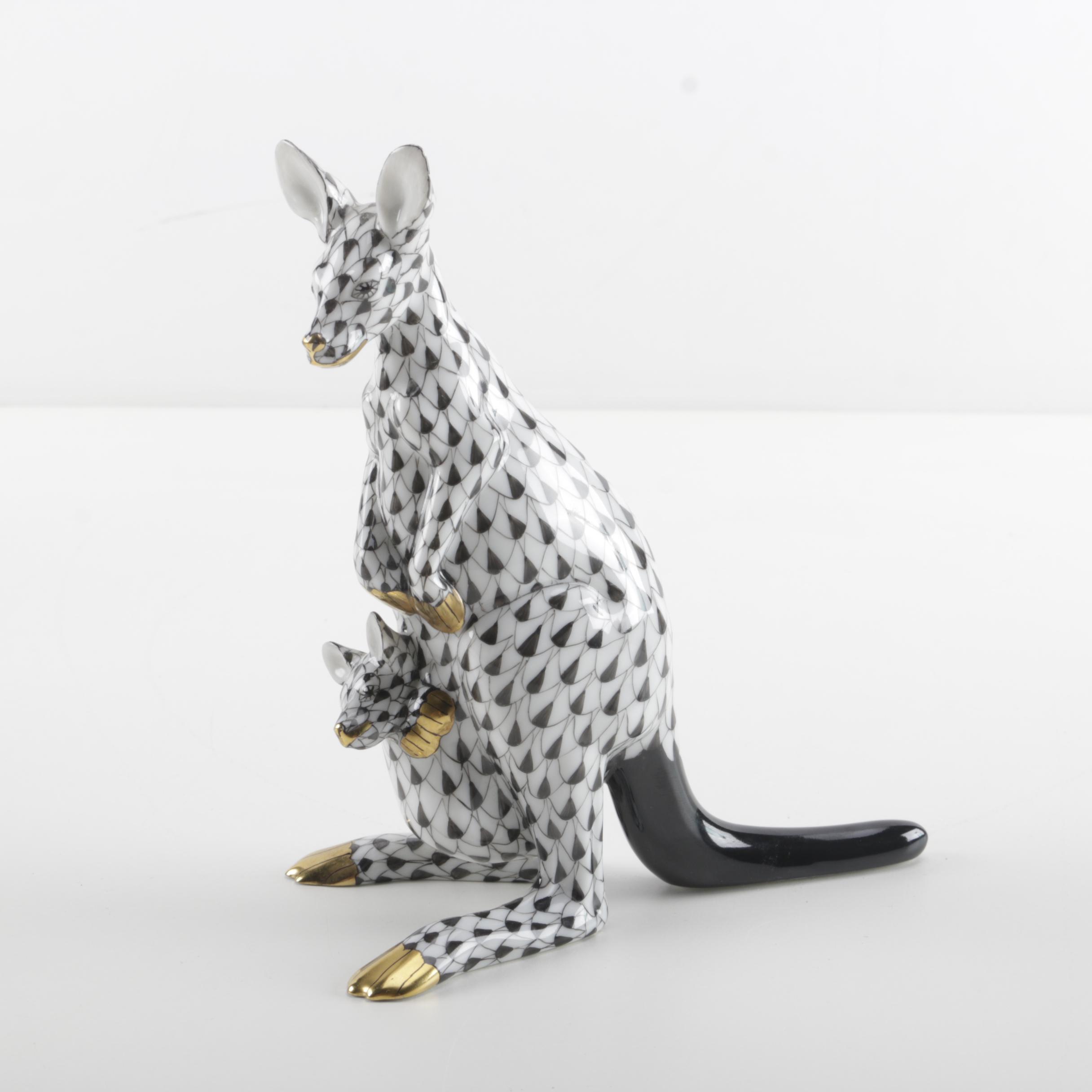 Herend Hungary Hand-Painted Kangaroo Figurine