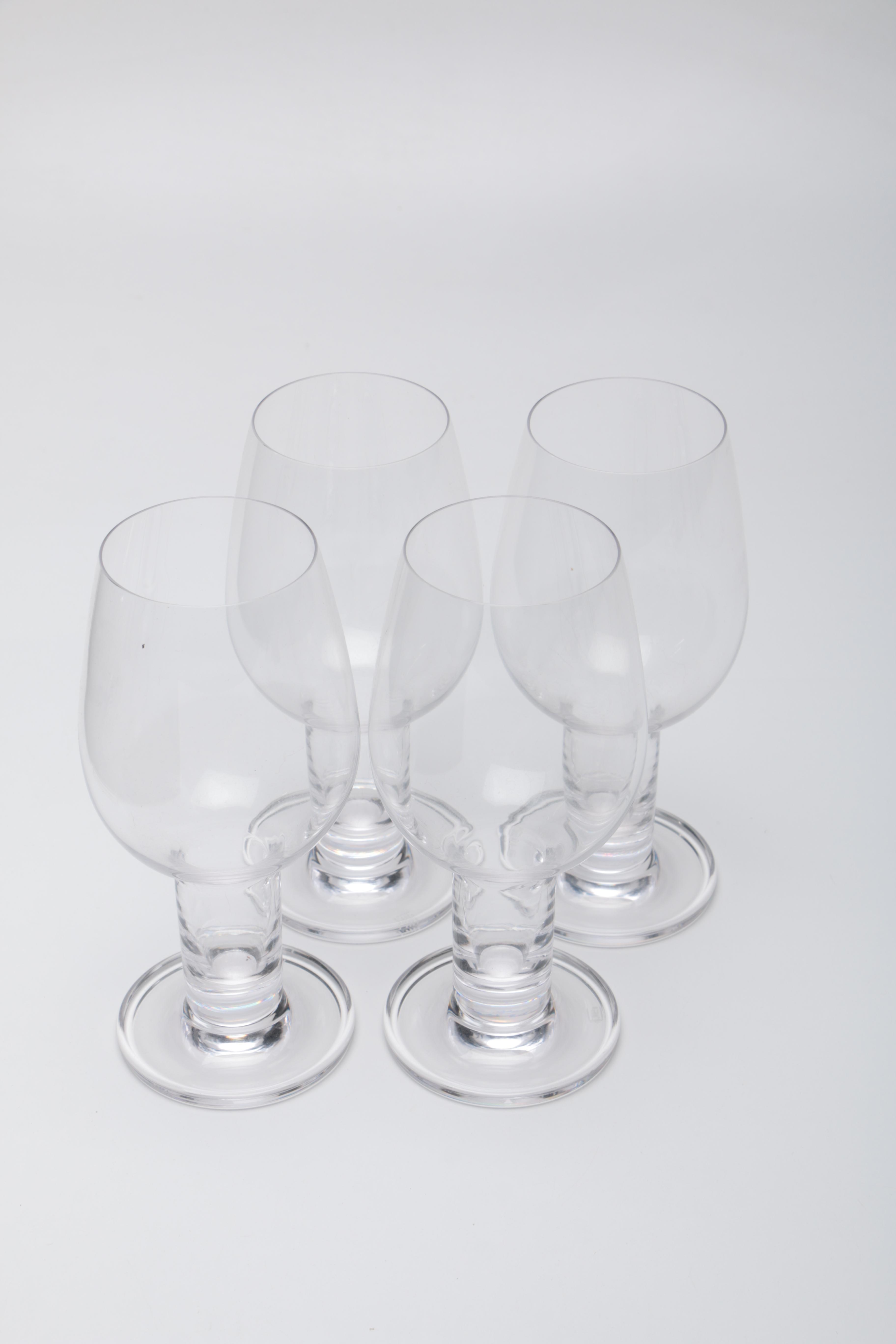 Clear Ale Glasses With Hollow Stems