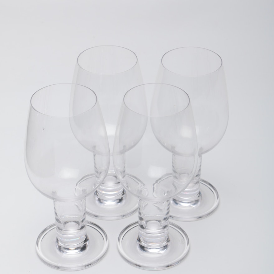 Clear Ale Glasses With Hollow Stems