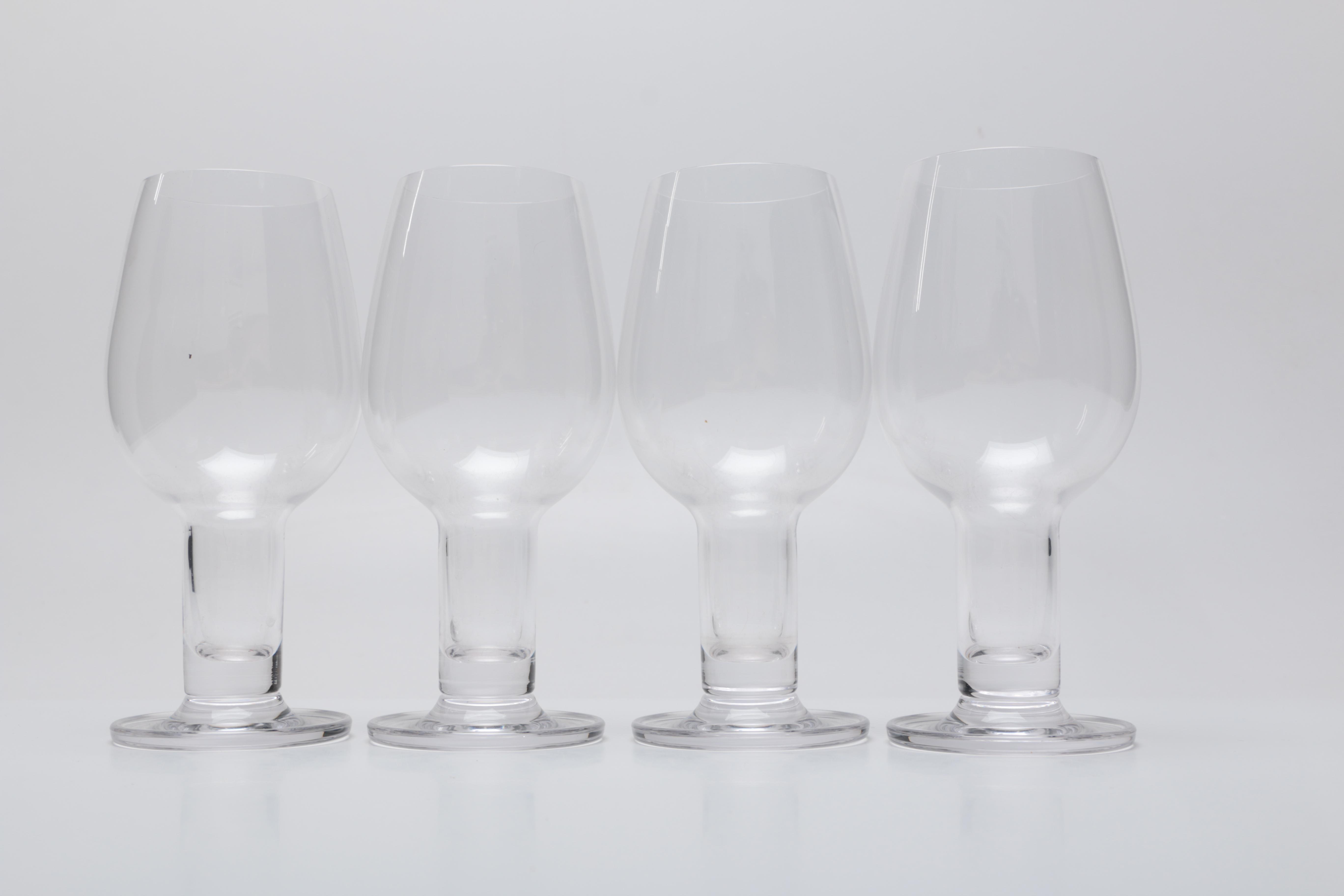 Clear Ale Glasses With Hollow Stems