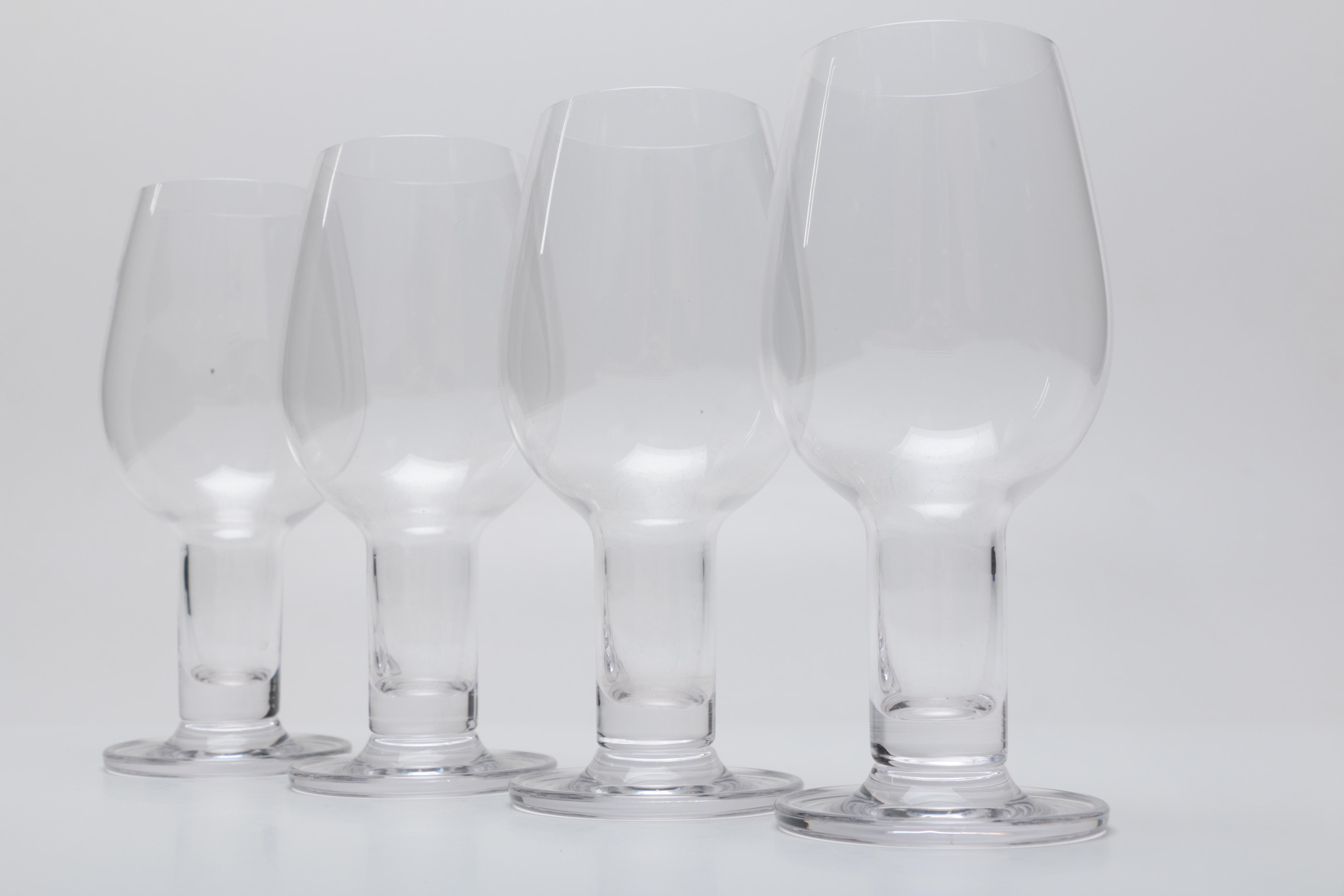 Clear Ale Glasses With Hollow Stems
