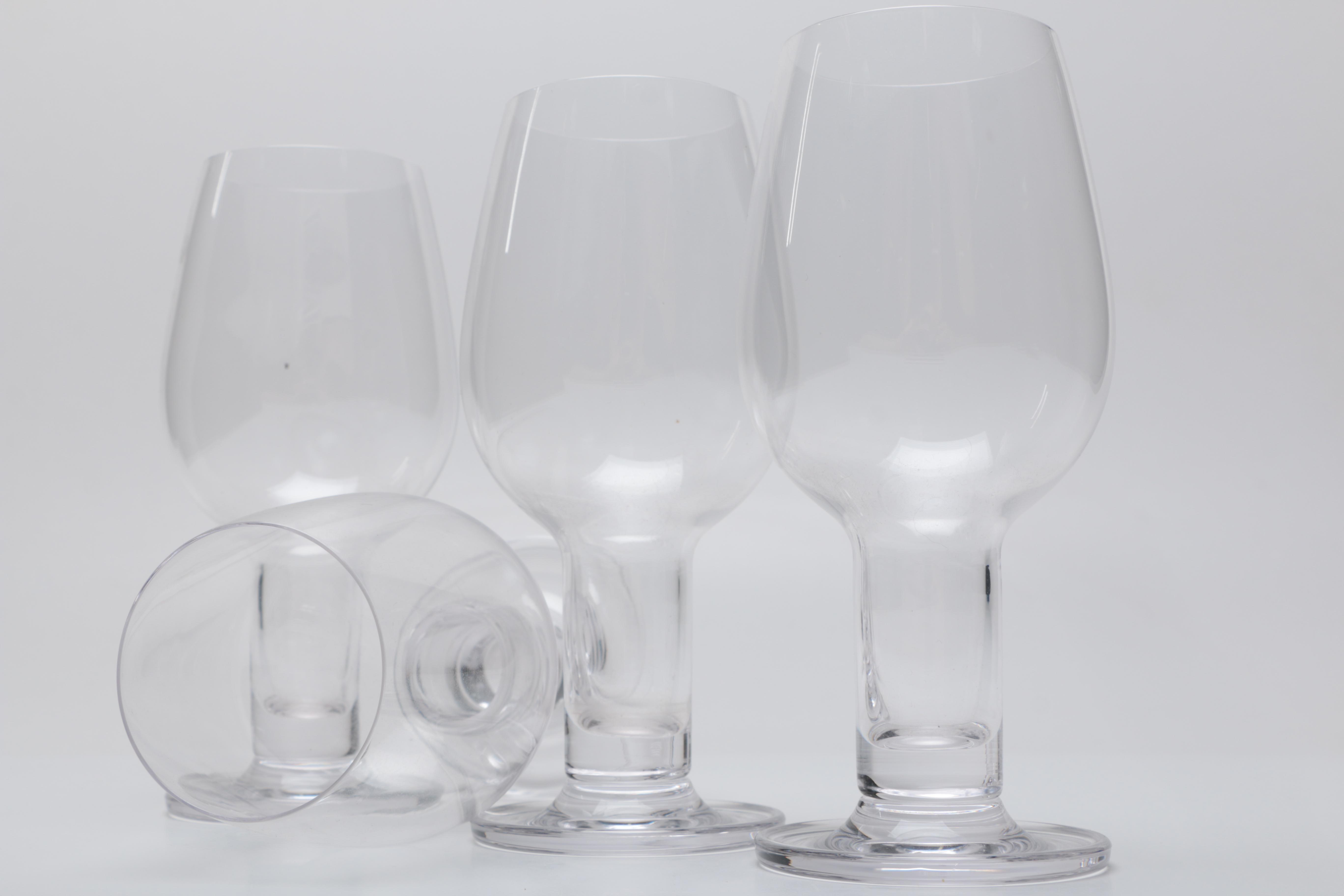 Clear Ale Glasses With Hollow Stems
