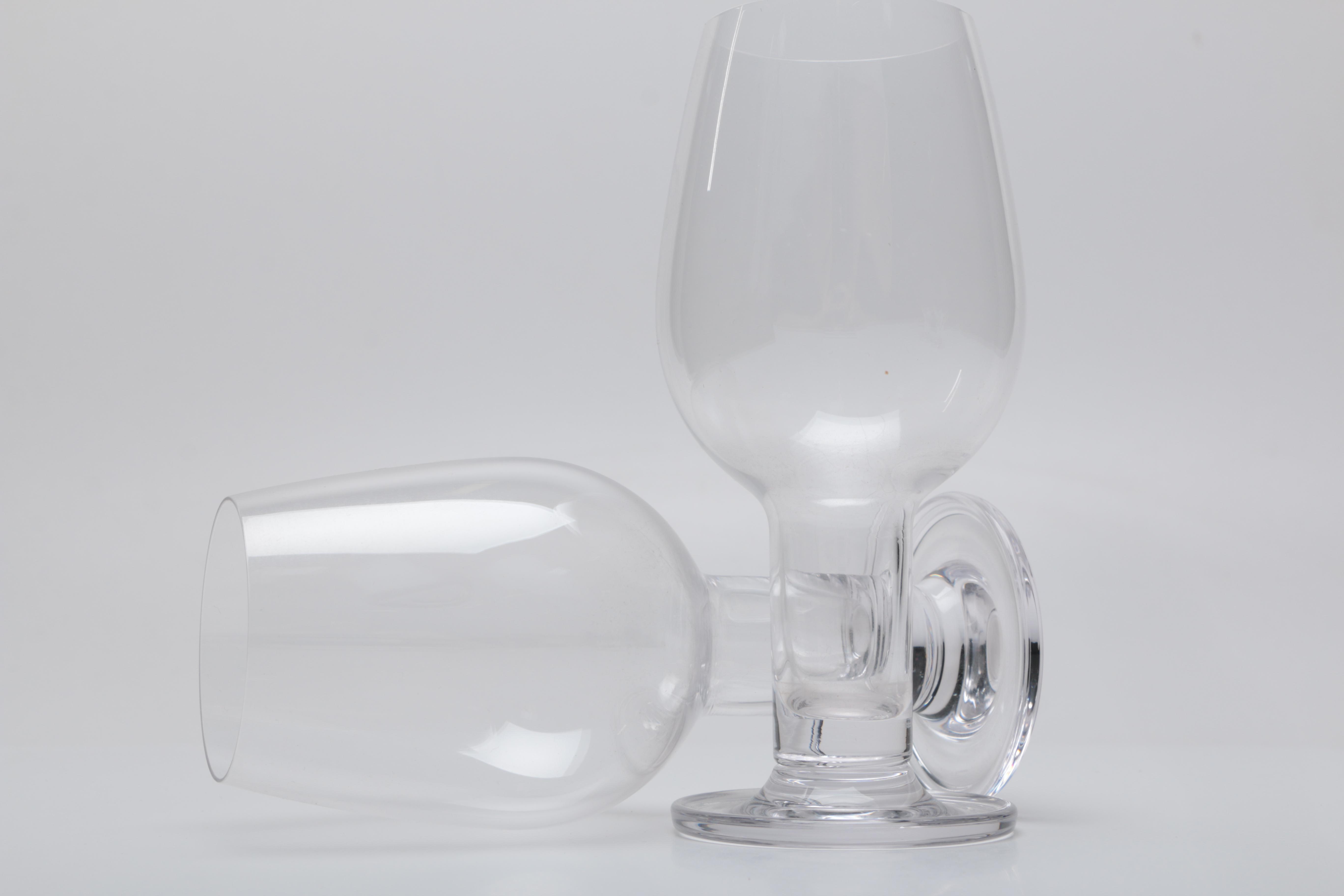 Clear Ale Glasses With Hollow Stems