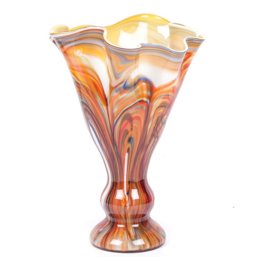 Large Hand Blown Glass Vase