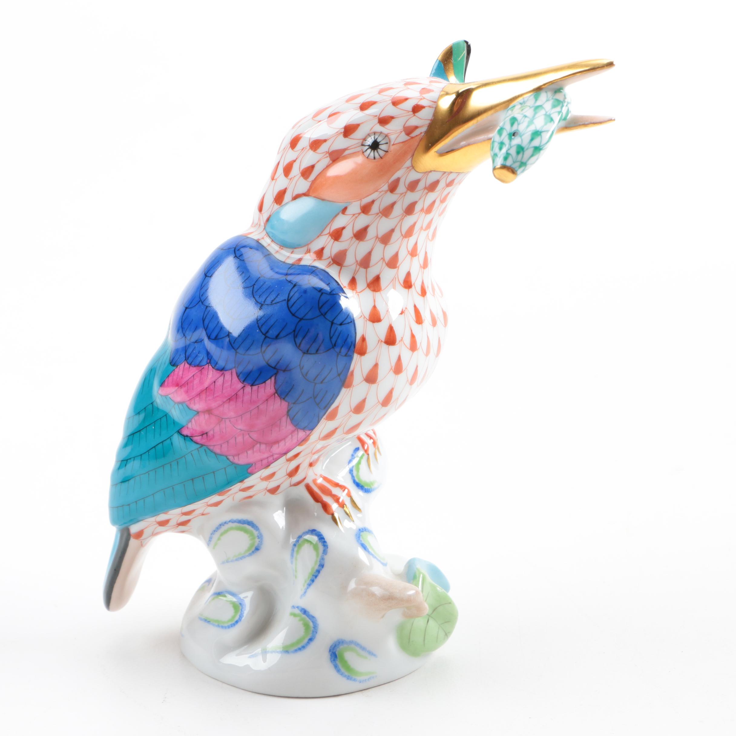 Herend Hungary Kingfisher Porcelain Figurine