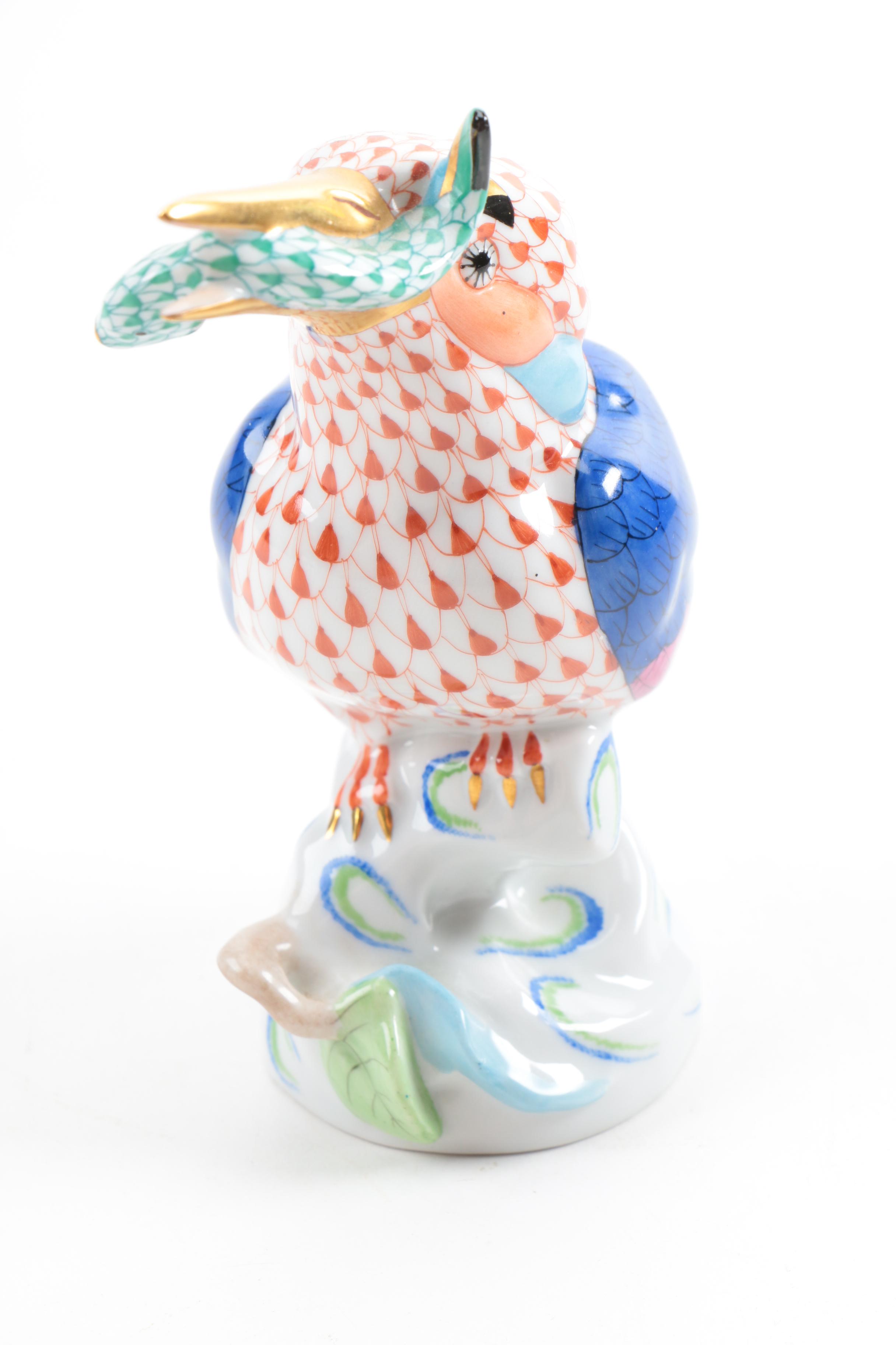 Herend Hungary Kingfisher Porcelain Figurine