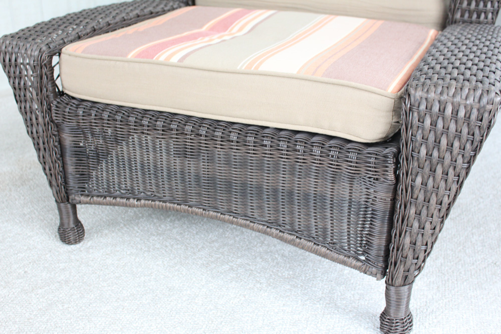 Synthetic Wicker Chair by Grand Basket Co. with Ottoman