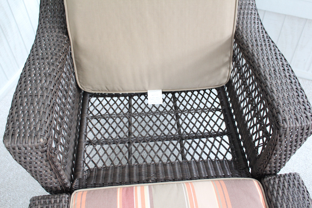 Synthetic Wicker Chair by Grand Basket Co. with Ottoman