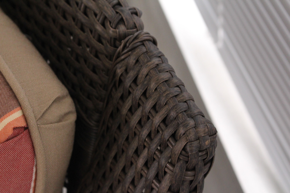 Synthetic Wicker Chair by Grand Basket Co. with Ottoman