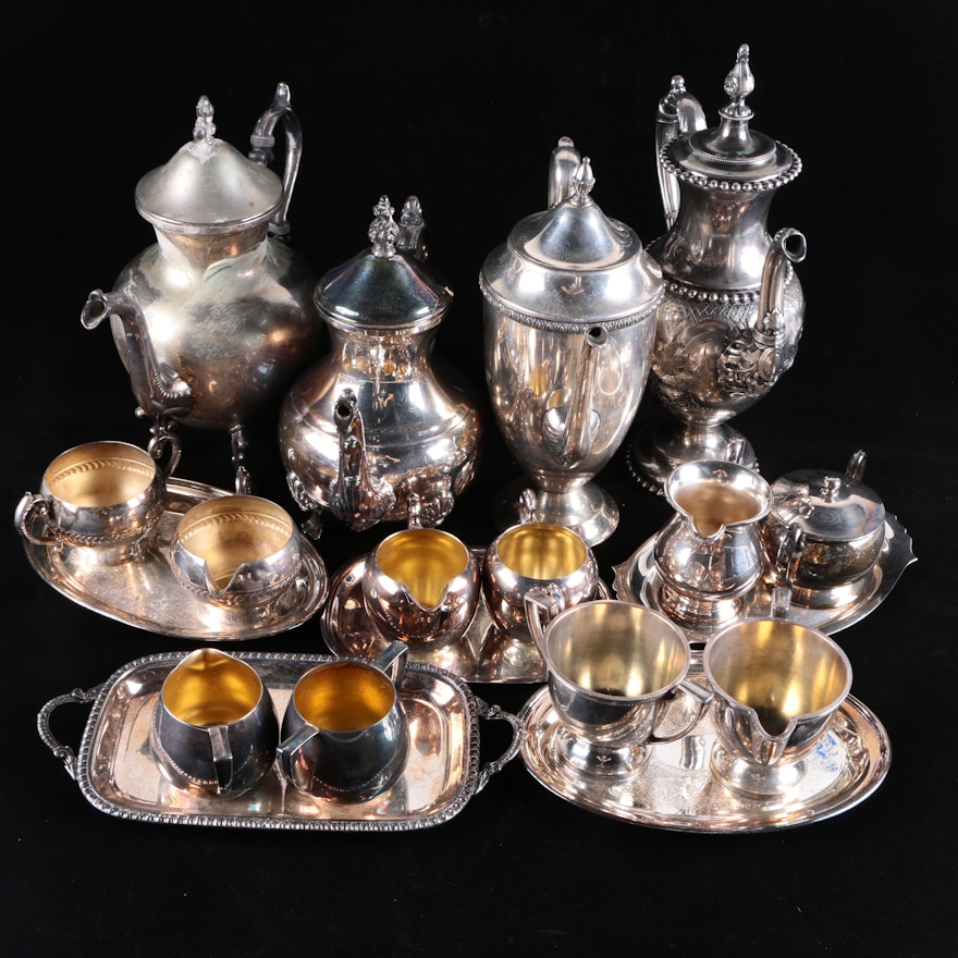 Large Assortment of Plated Silver Serveware