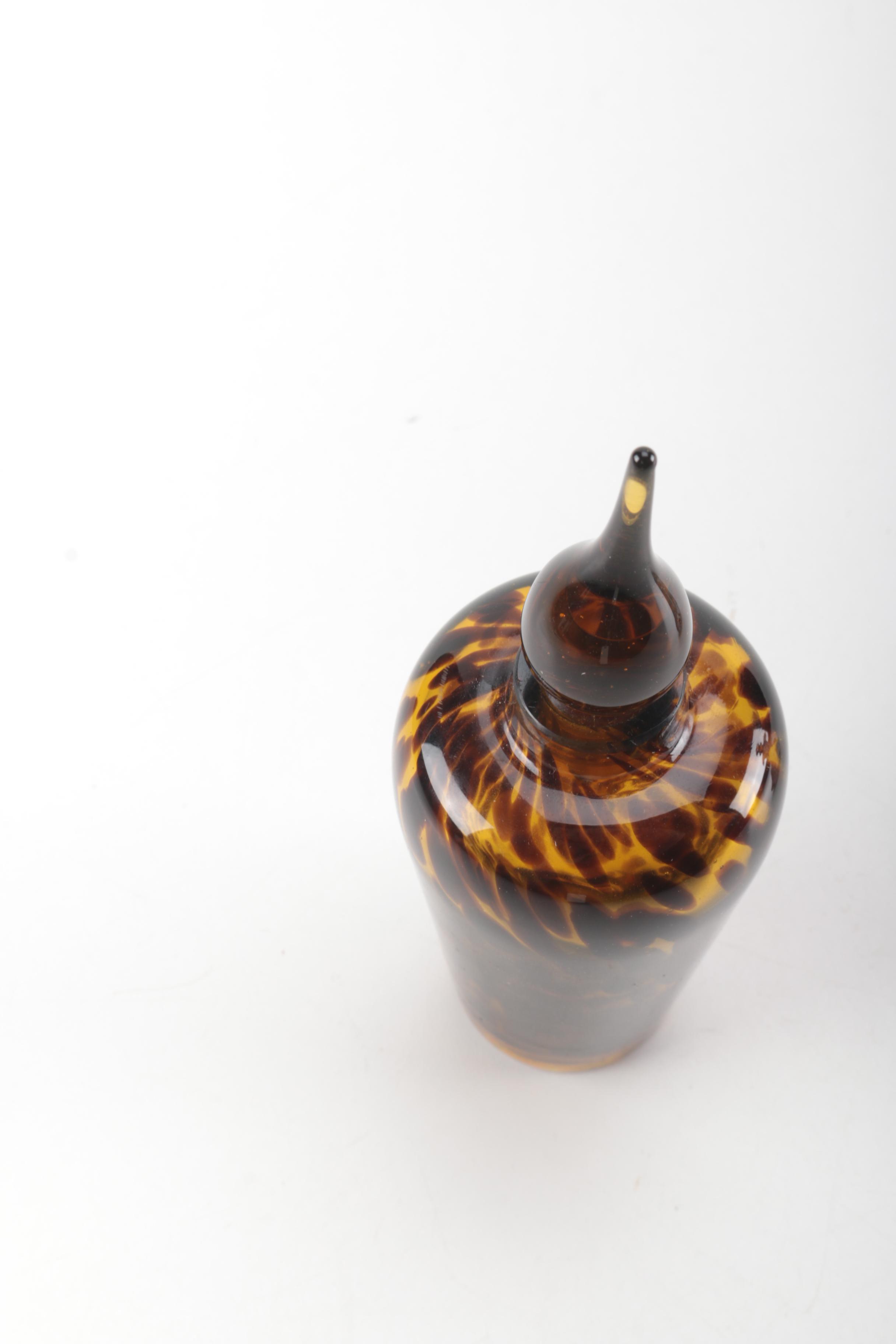 Pair of Amber Glass Bottles