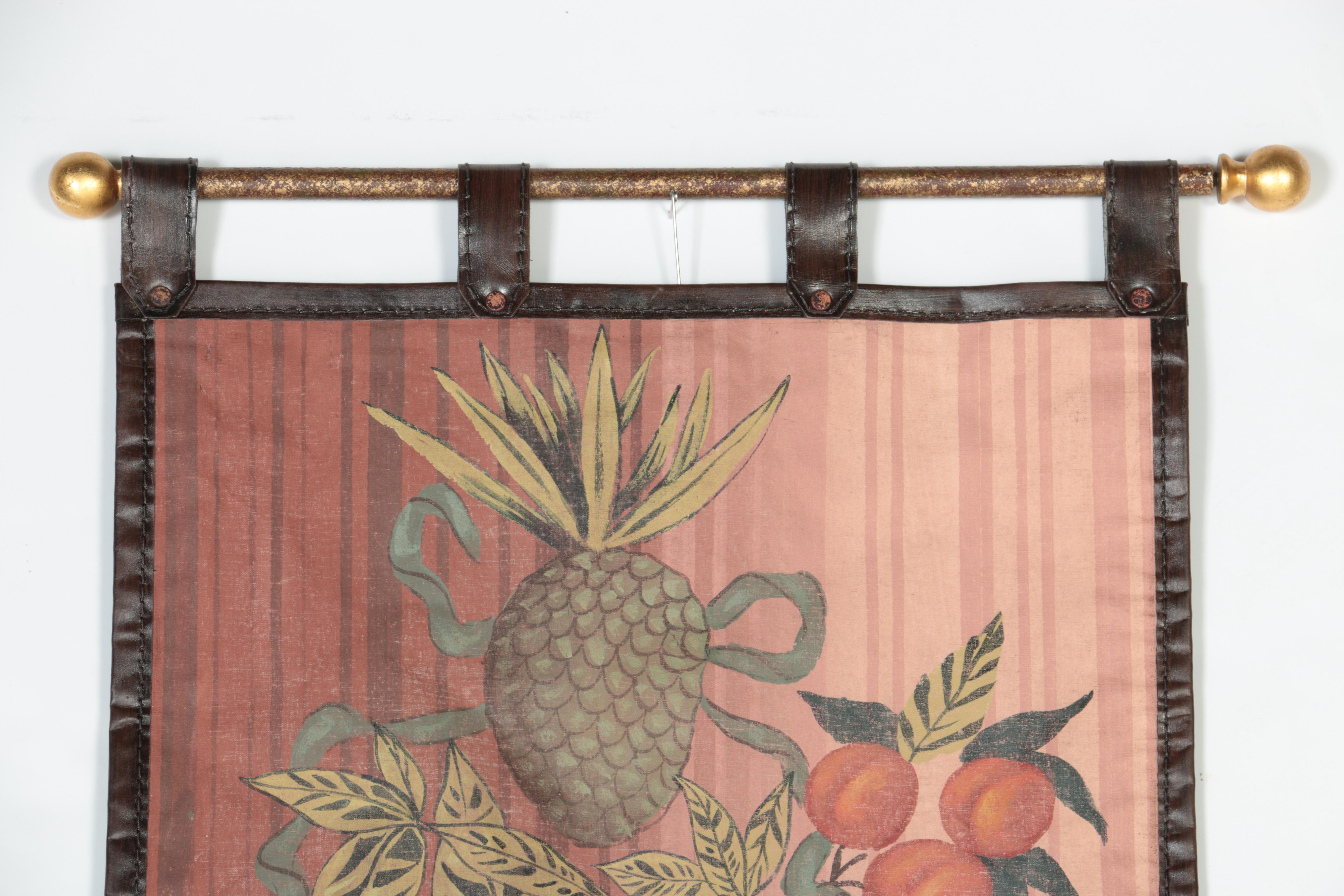 Hanging Banner and Brass Tone Curtain Rod