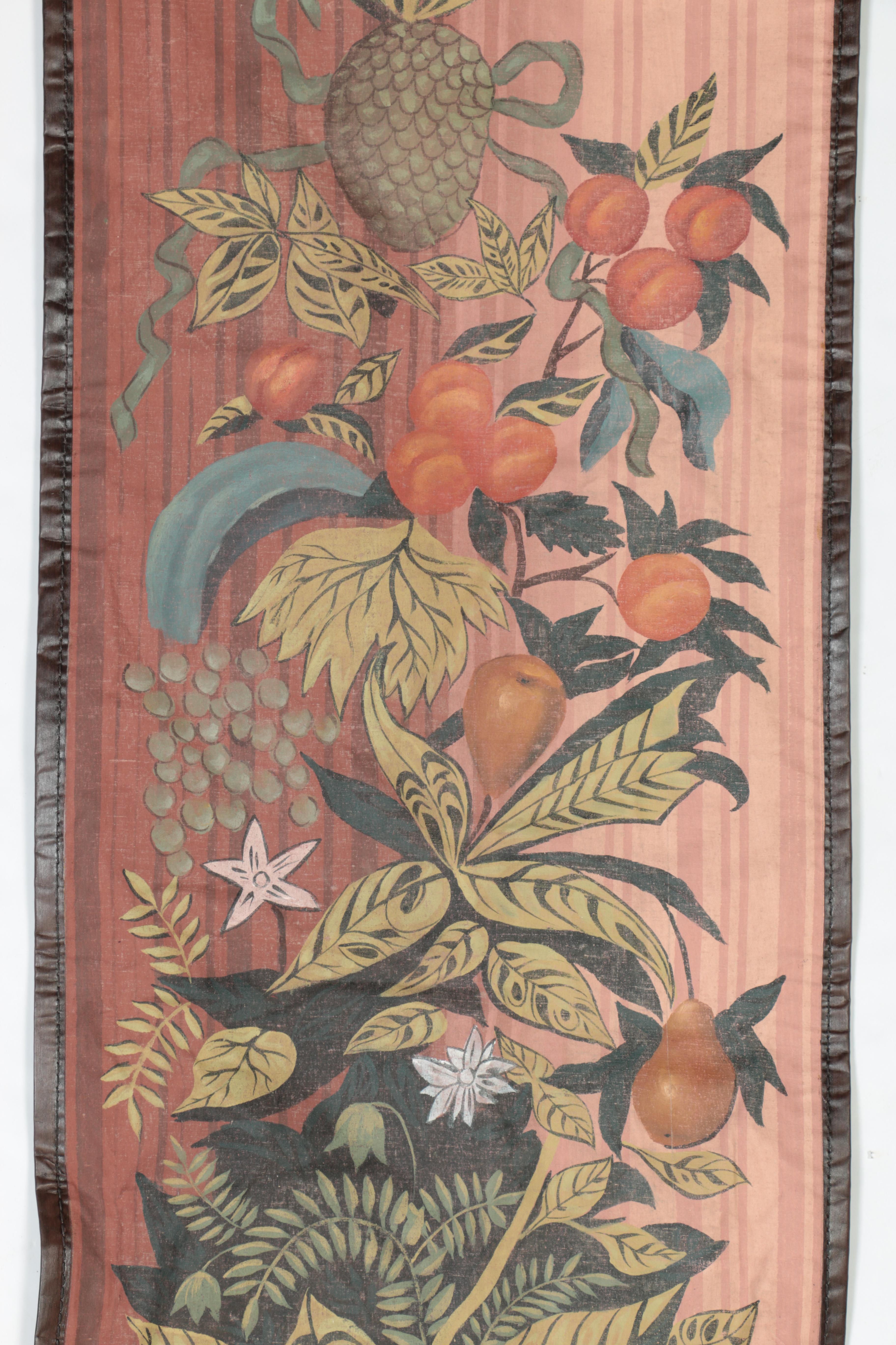 Hanging Banner and Brass Tone Curtain Rod