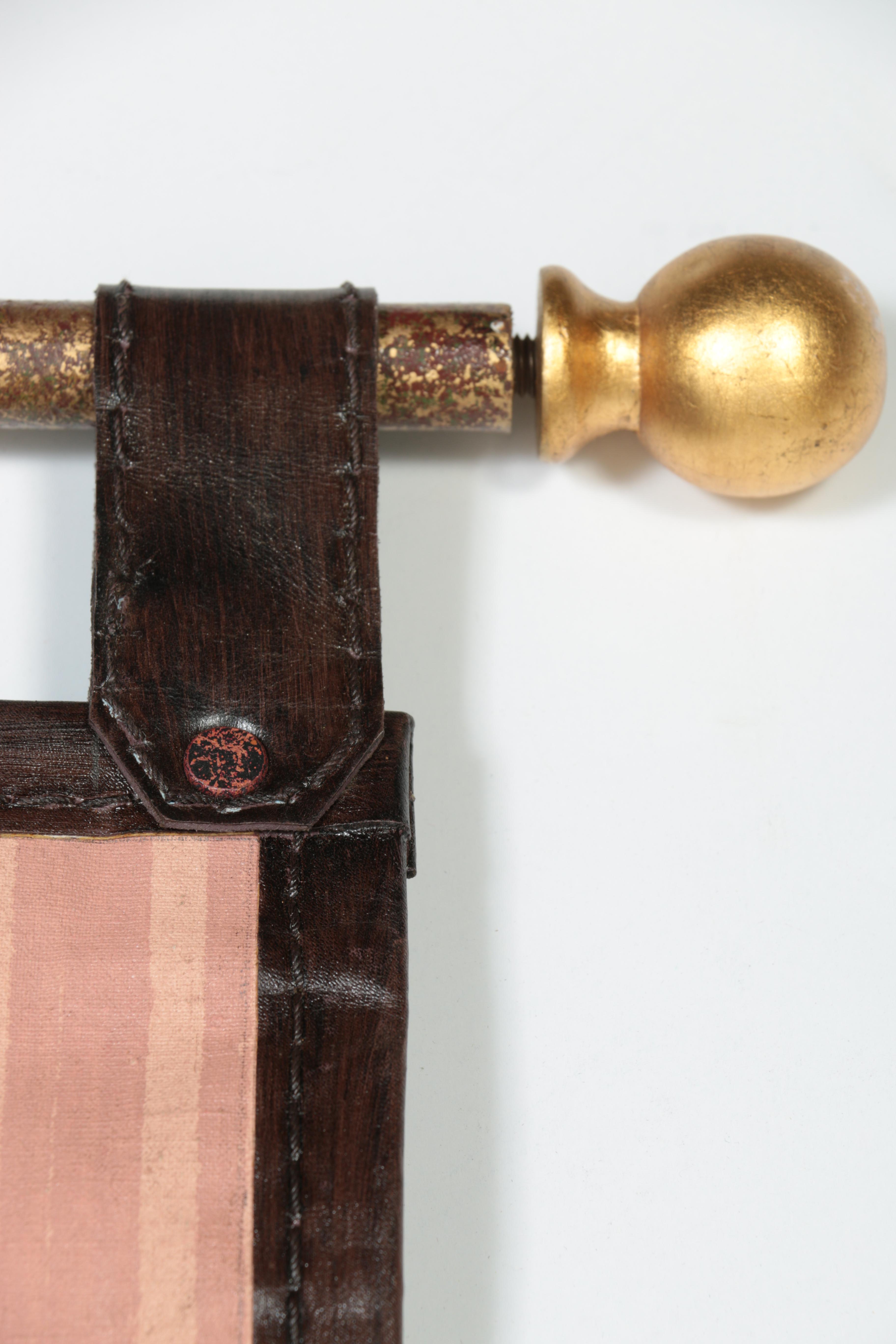 Hanging Banner and Brass Tone Curtain Rod