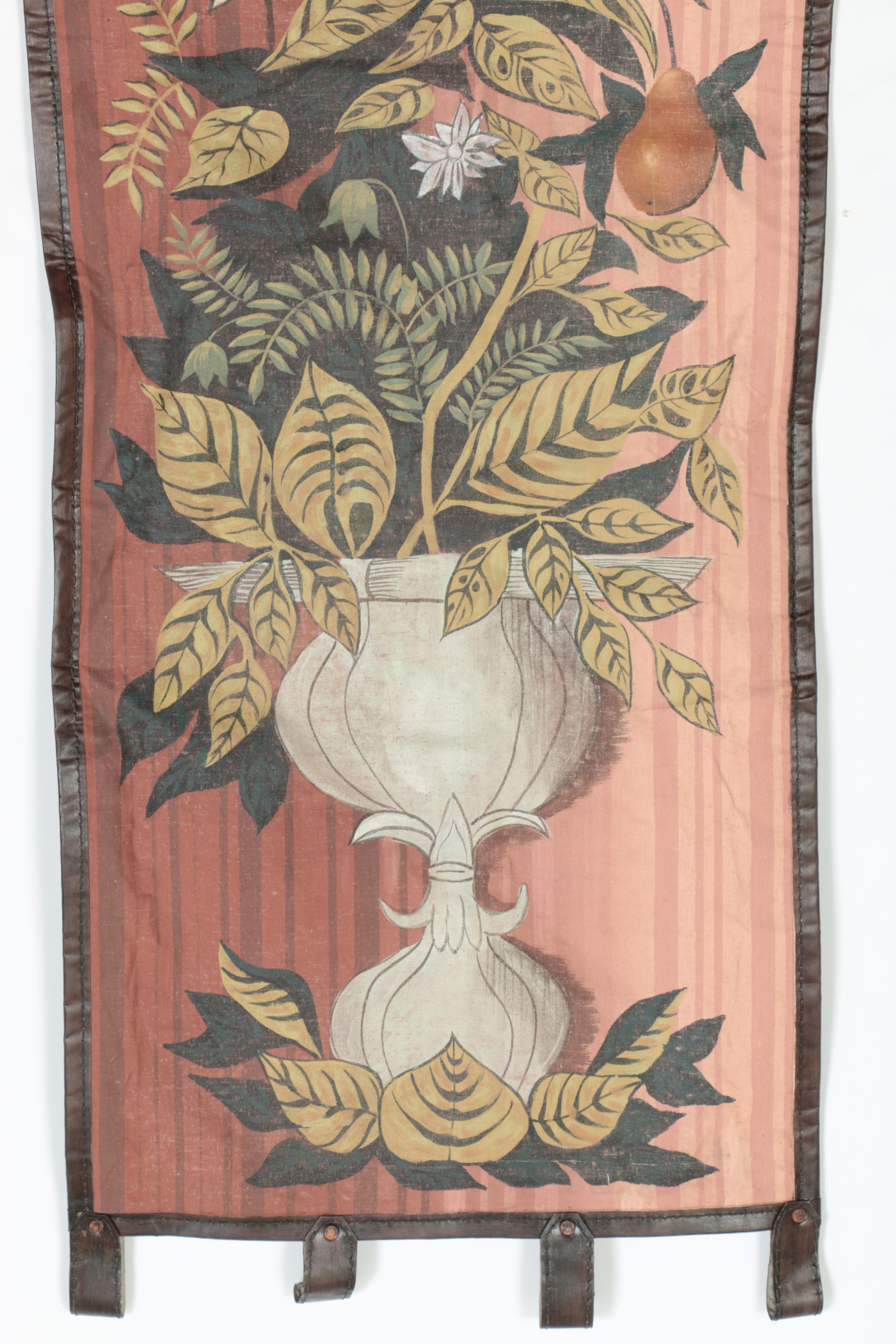 Hanging Banner and Brass Tone Curtain Rod