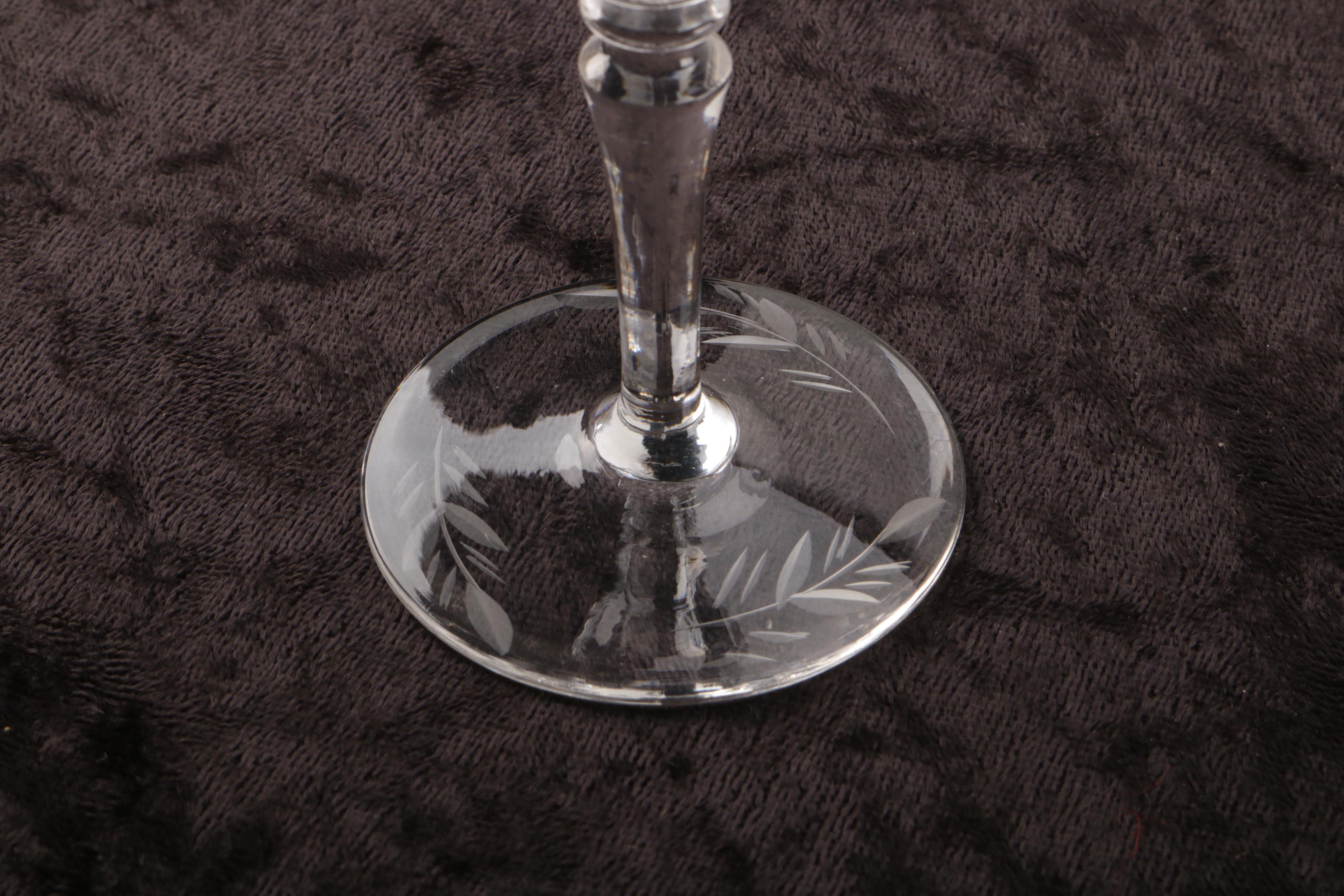 Floral Etched Wine Glasses