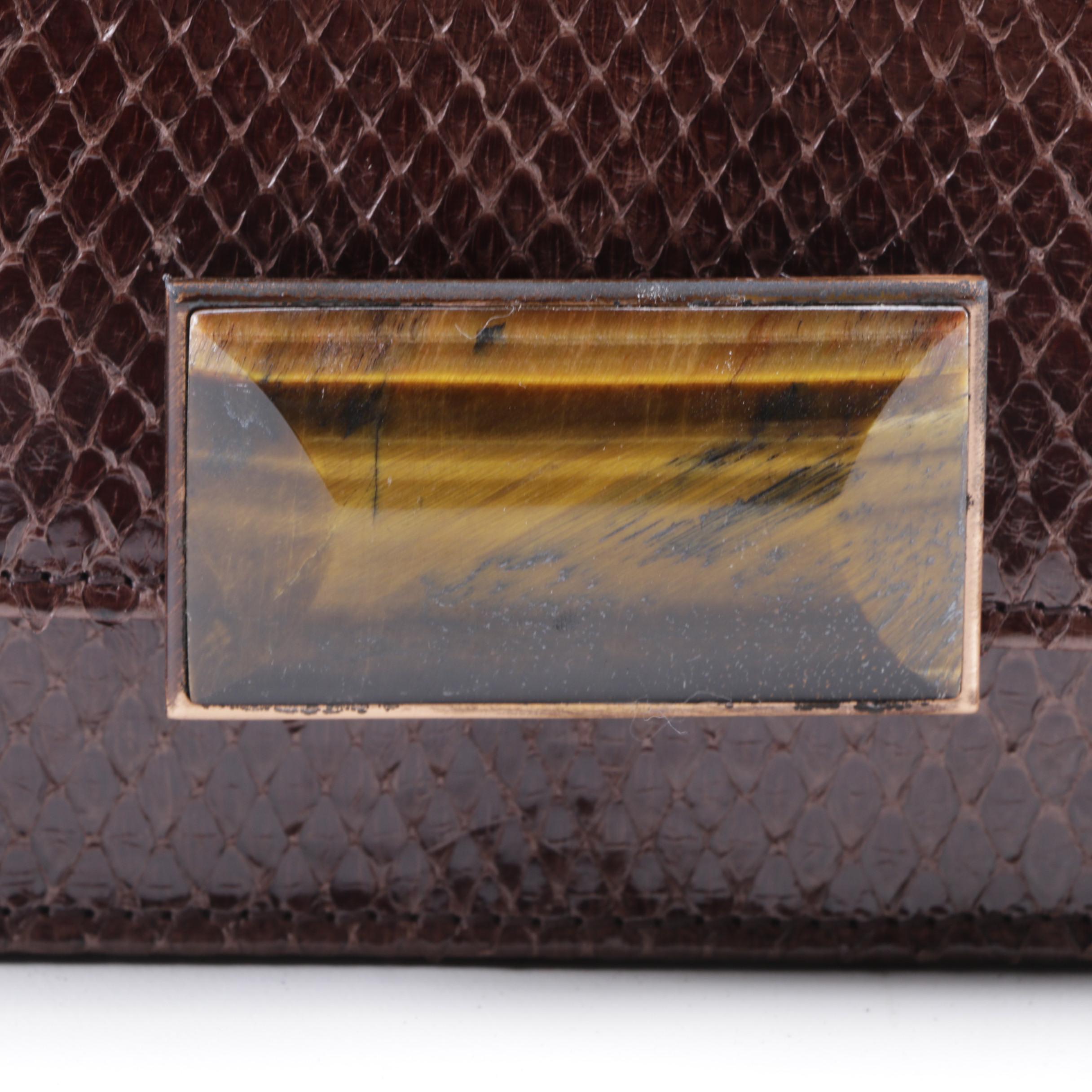 Jane Bolinger Python Convertible Clutch