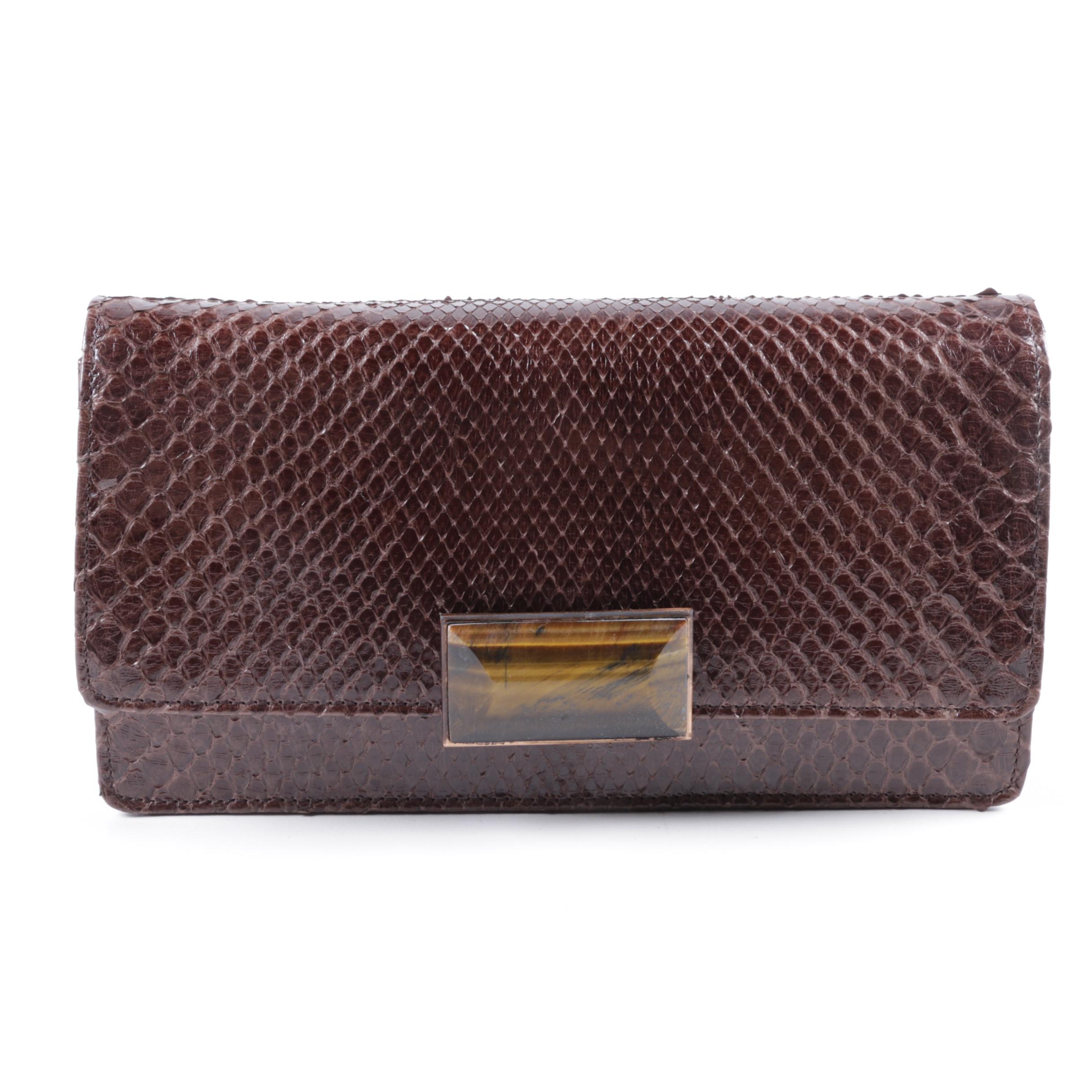 Jane Bolinger Python Convertible Clutch