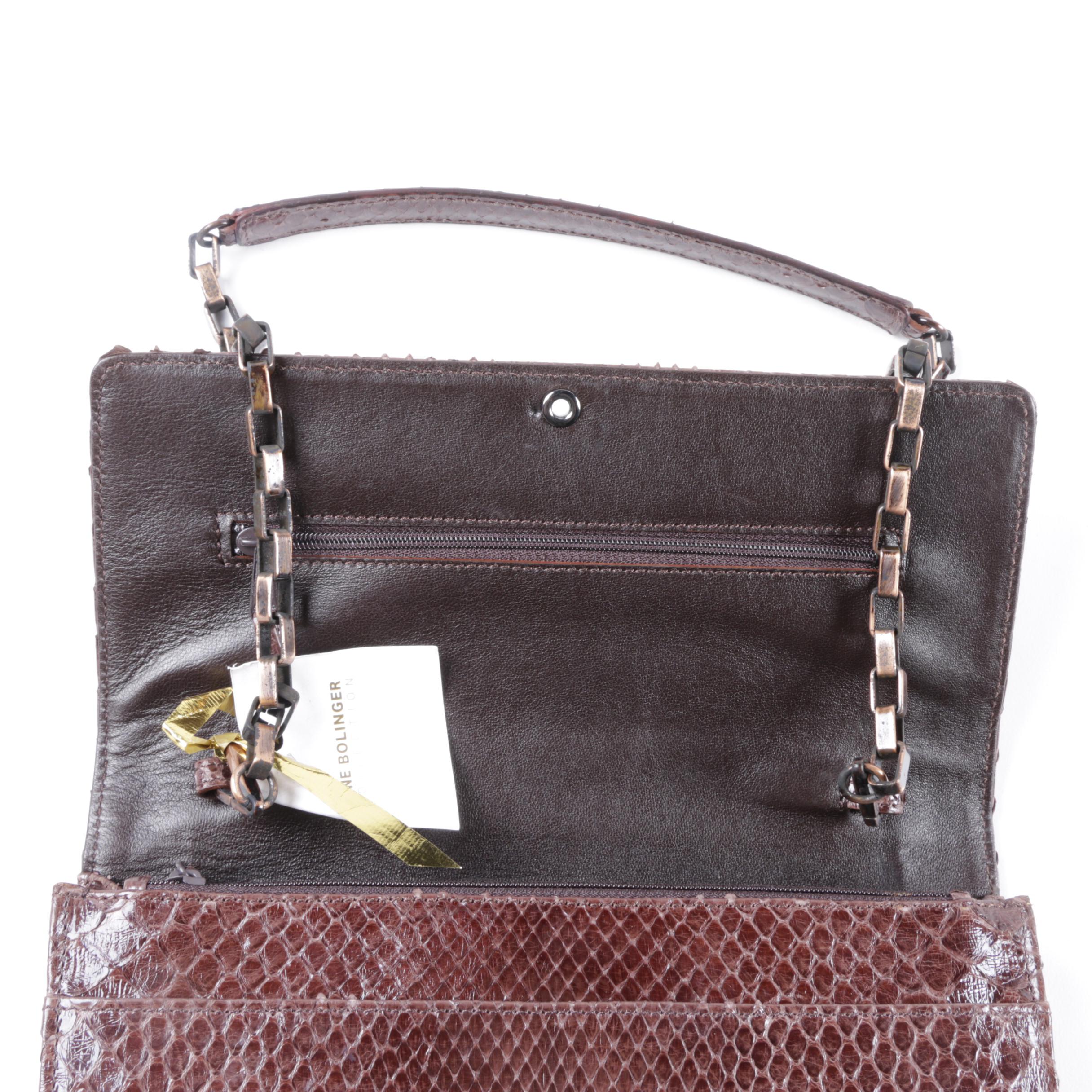 Jane Bolinger Python Convertible Clutch