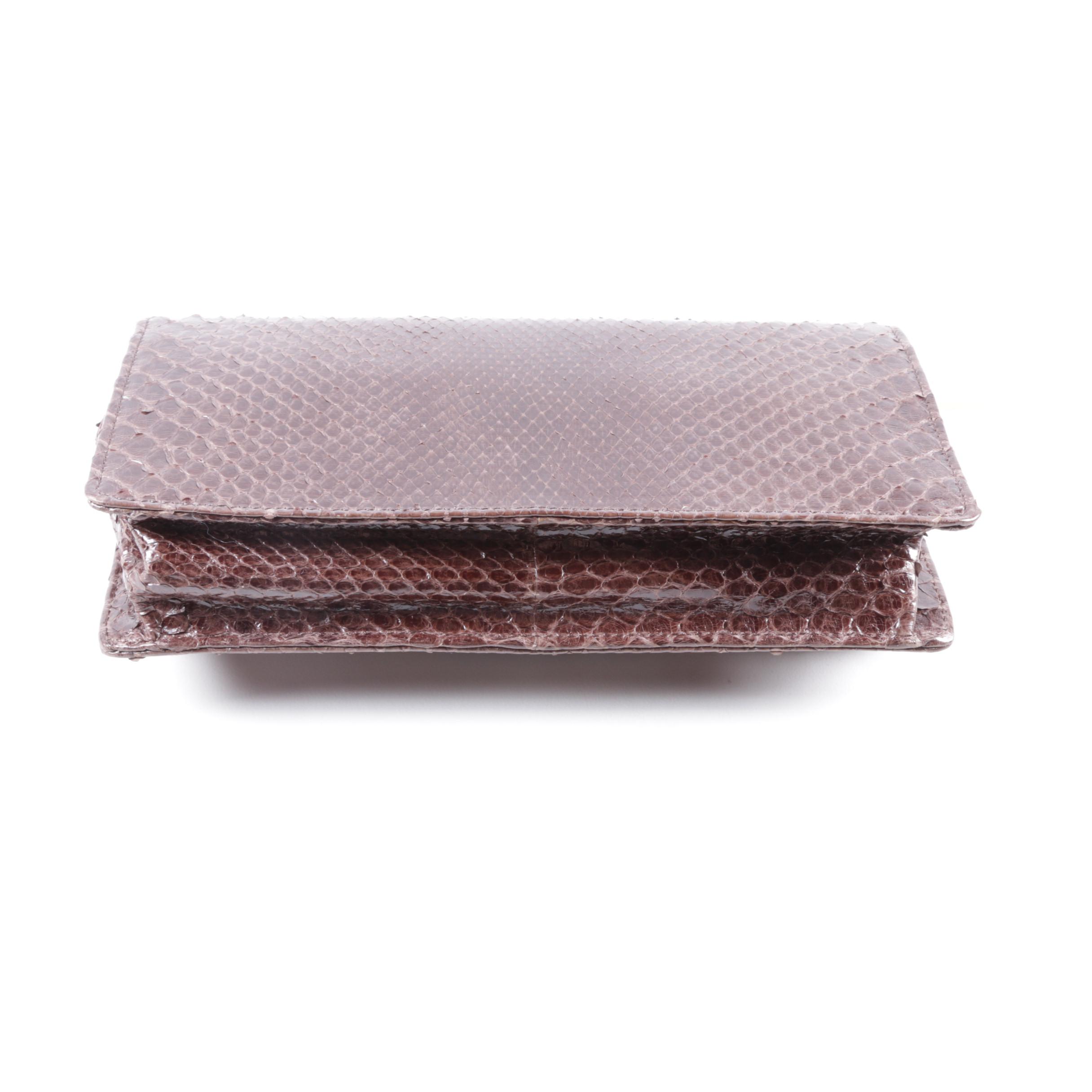 Jane Bolinger Python Convertible Clutch