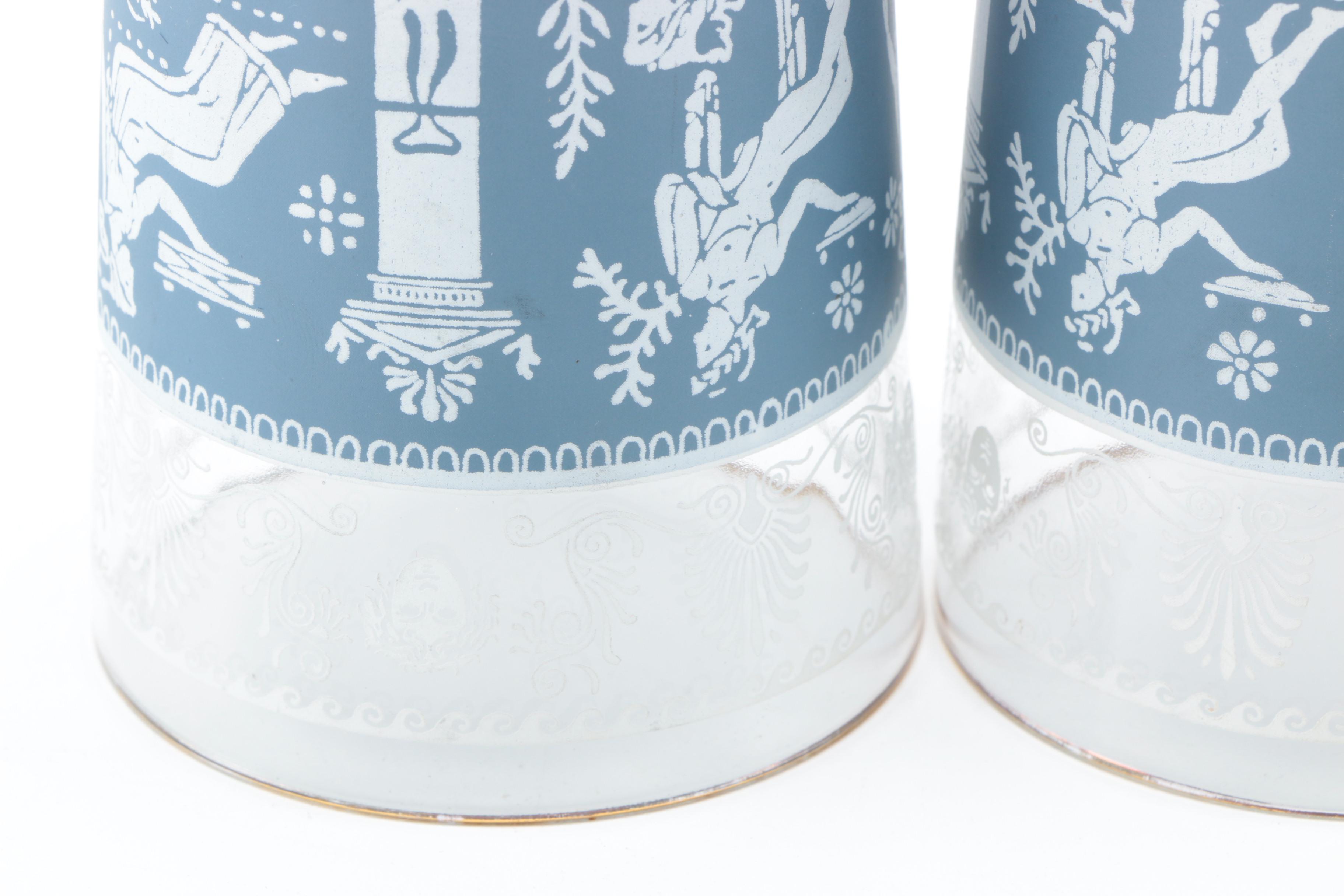 Grecian Style Ice Bucket and Drinking Glasses