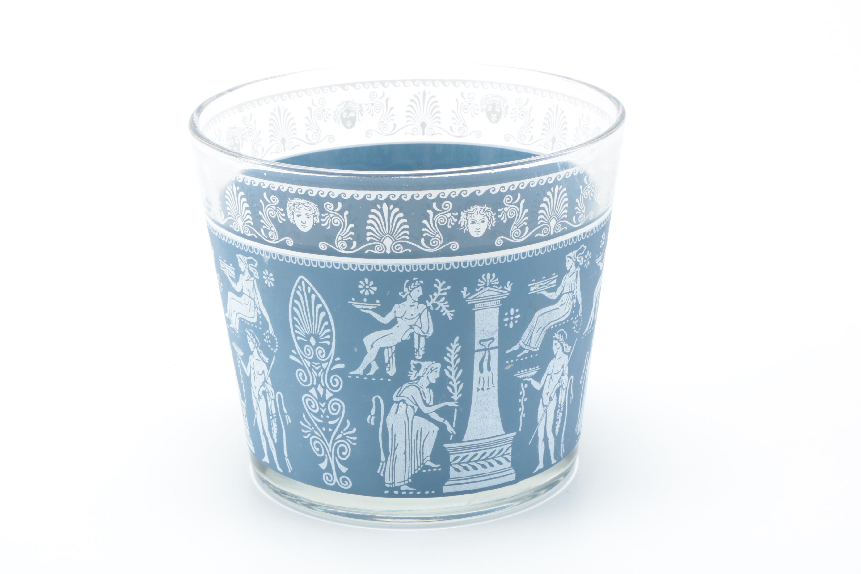 Grecian Style Ice Bucket and Drinking Glasses