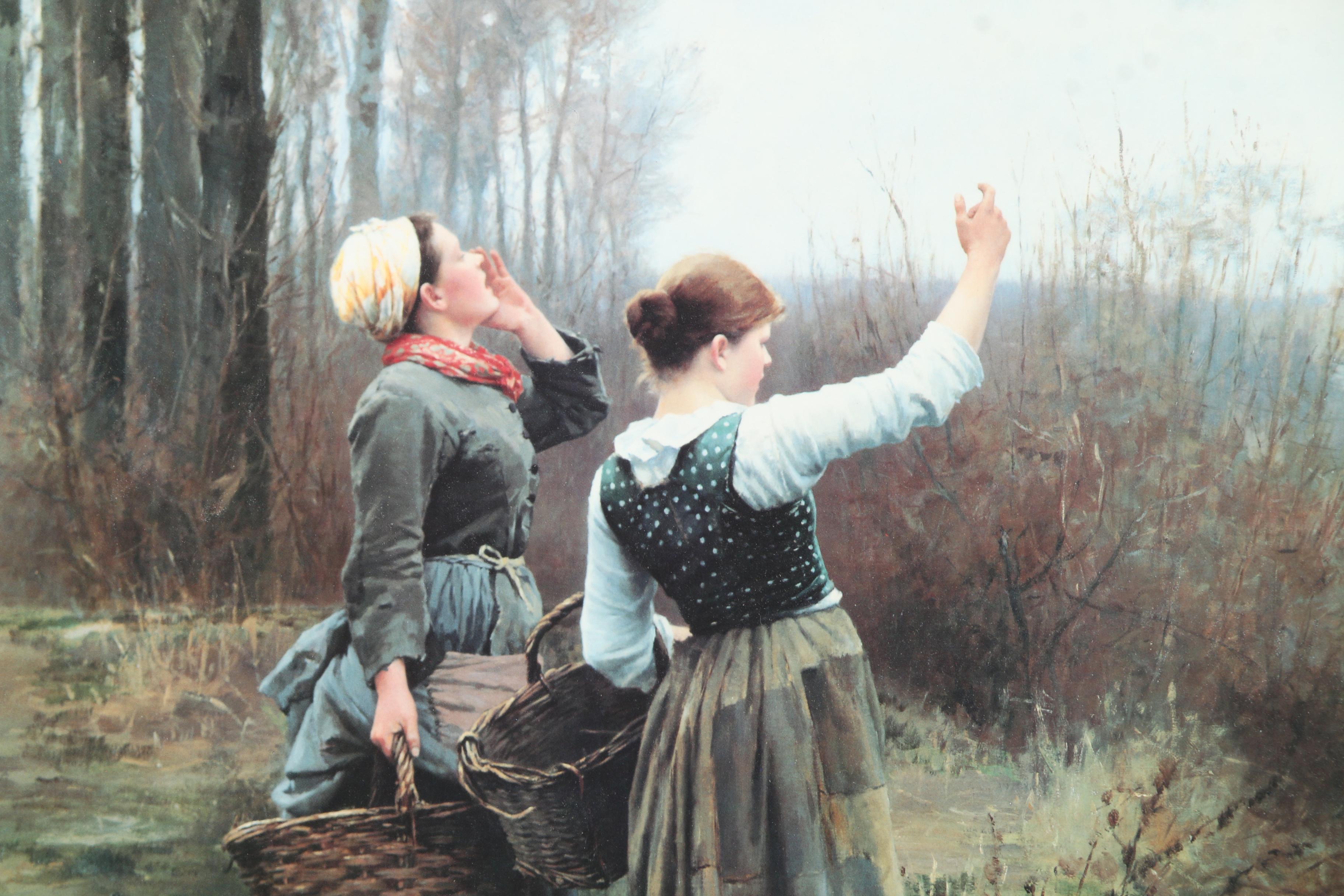 Offset Lithograph After Daniel Ridgway Knight "Hailing the Ferryman"