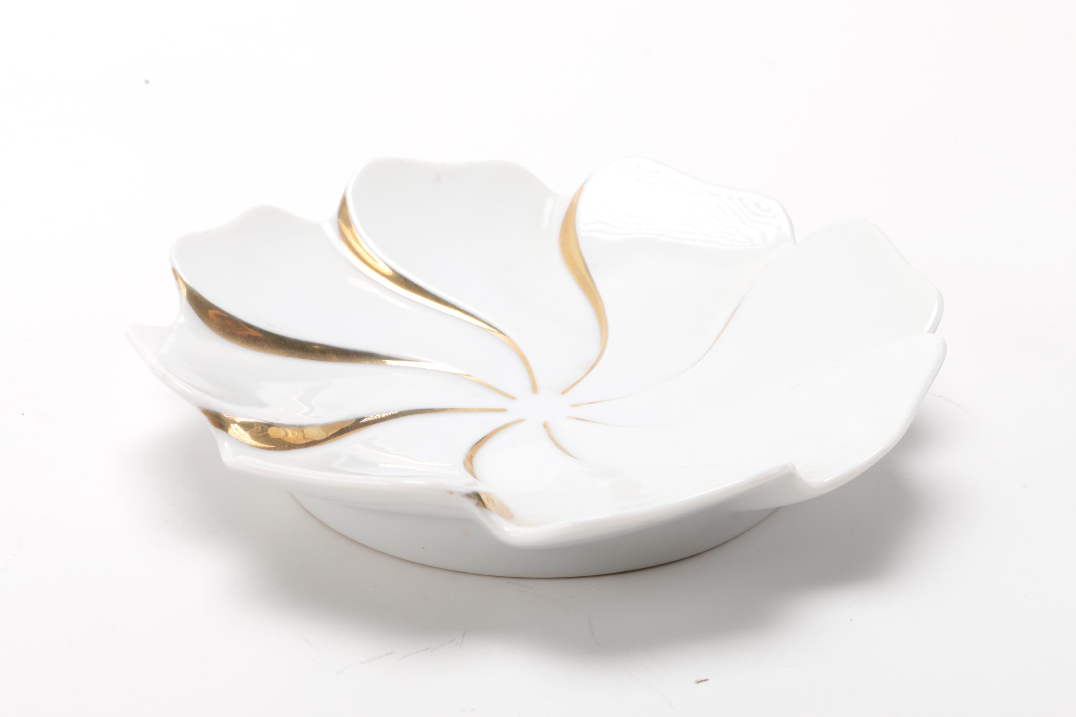 Vintage Gold-Tone Ceramic Plates