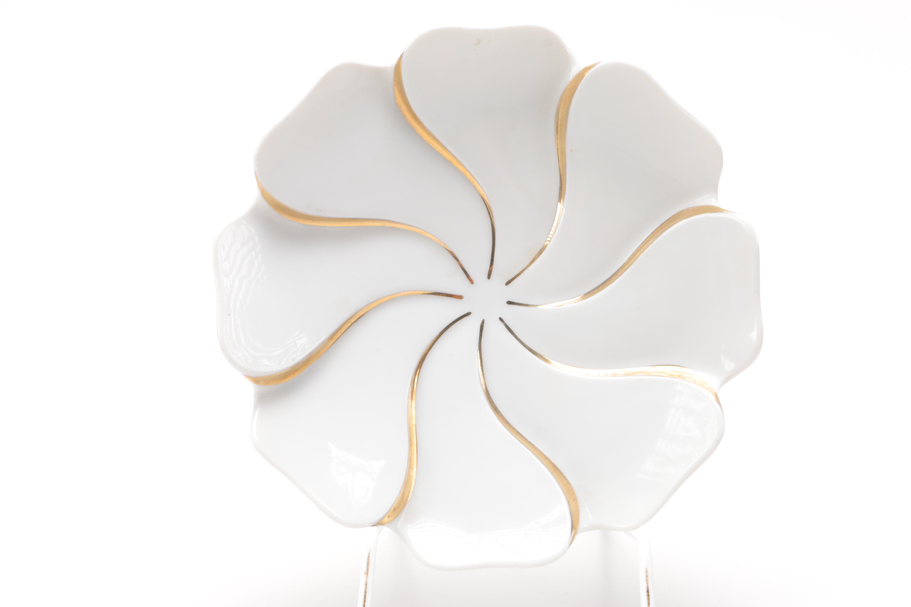 Vintage Gold-Tone Ceramic Plates