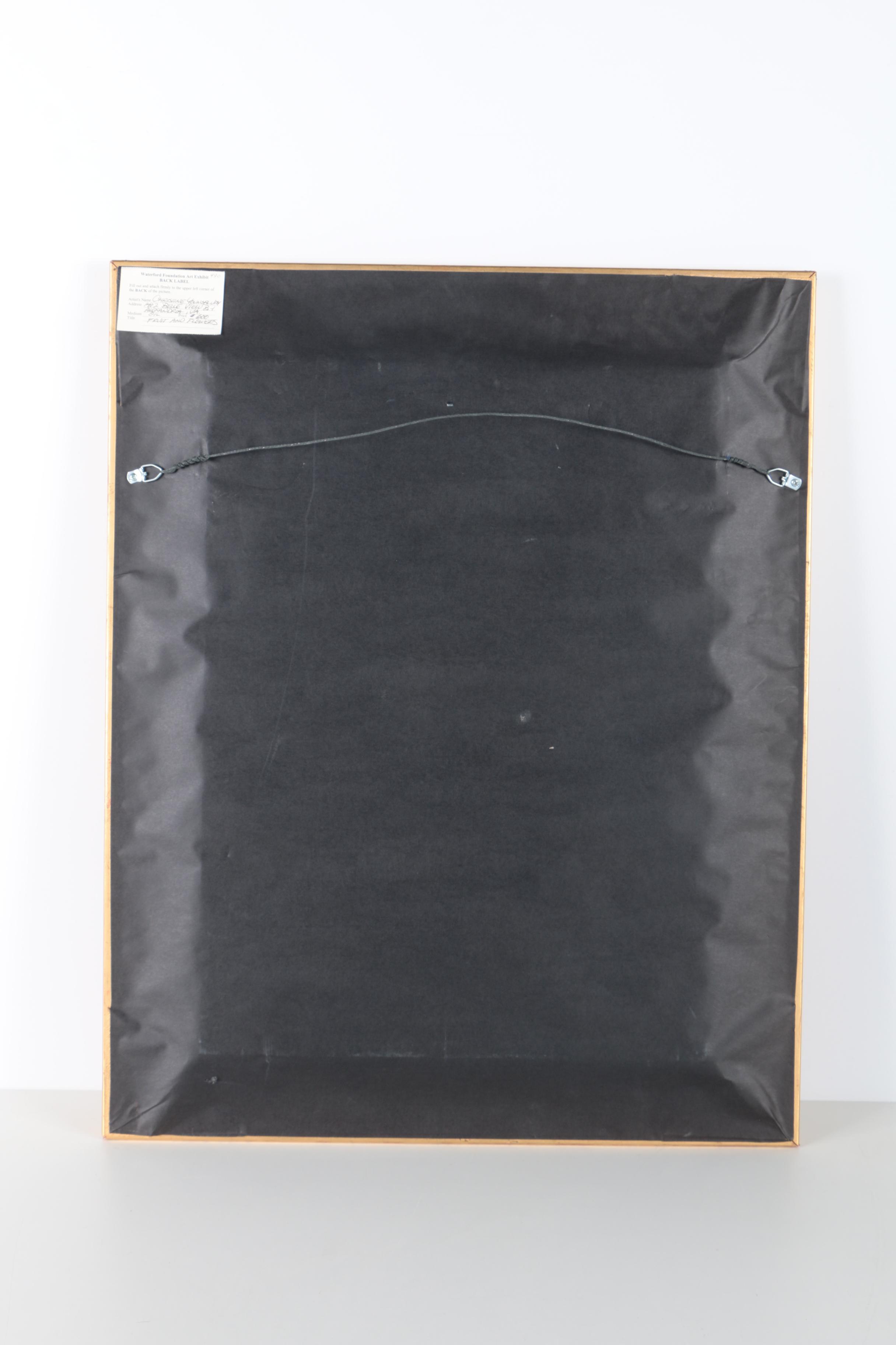 Christine Youngbluth Still Life Oil on Canvas "Fruit and Flowers"