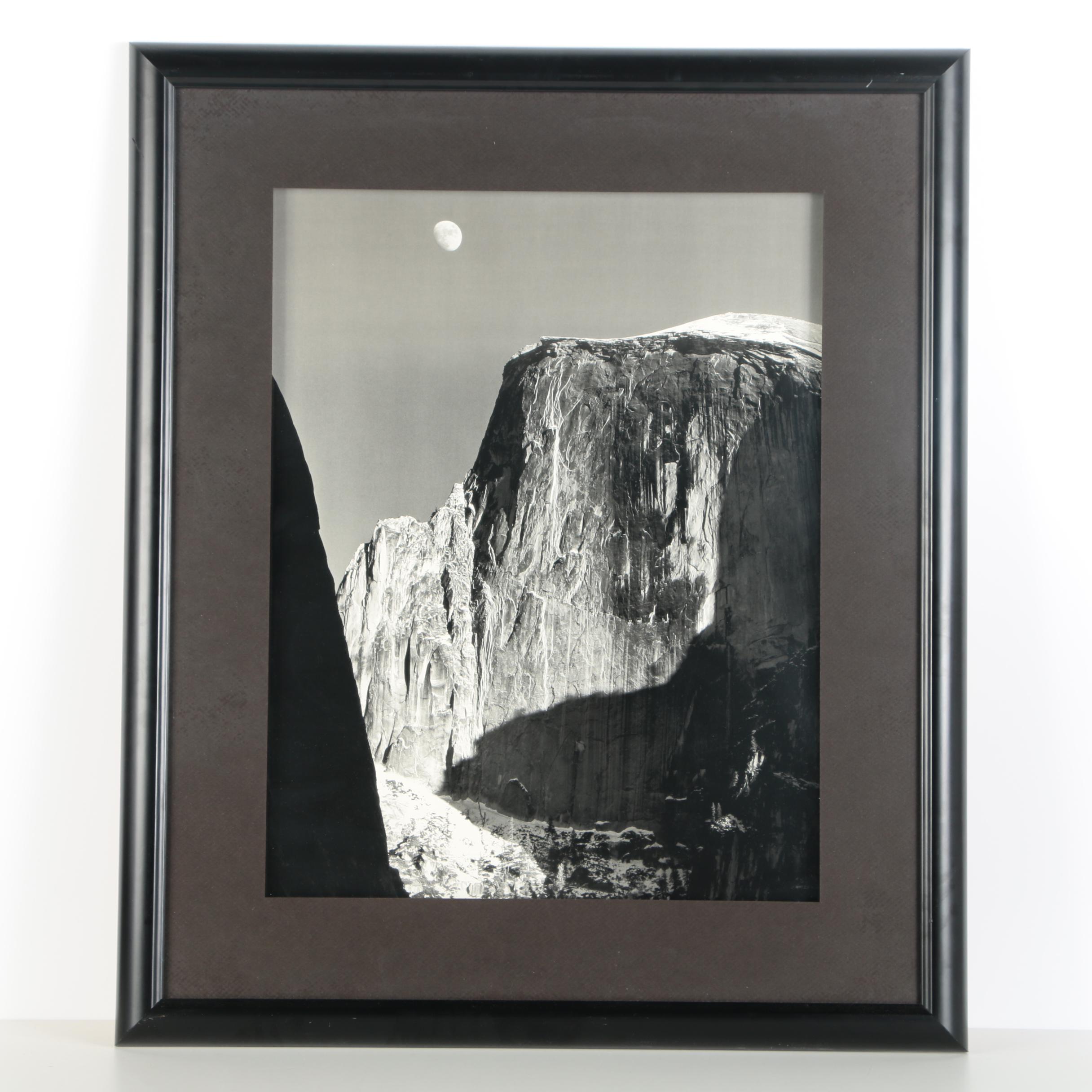 Offset Lithograph After Ansel Adams "Moon Over Half Dome"