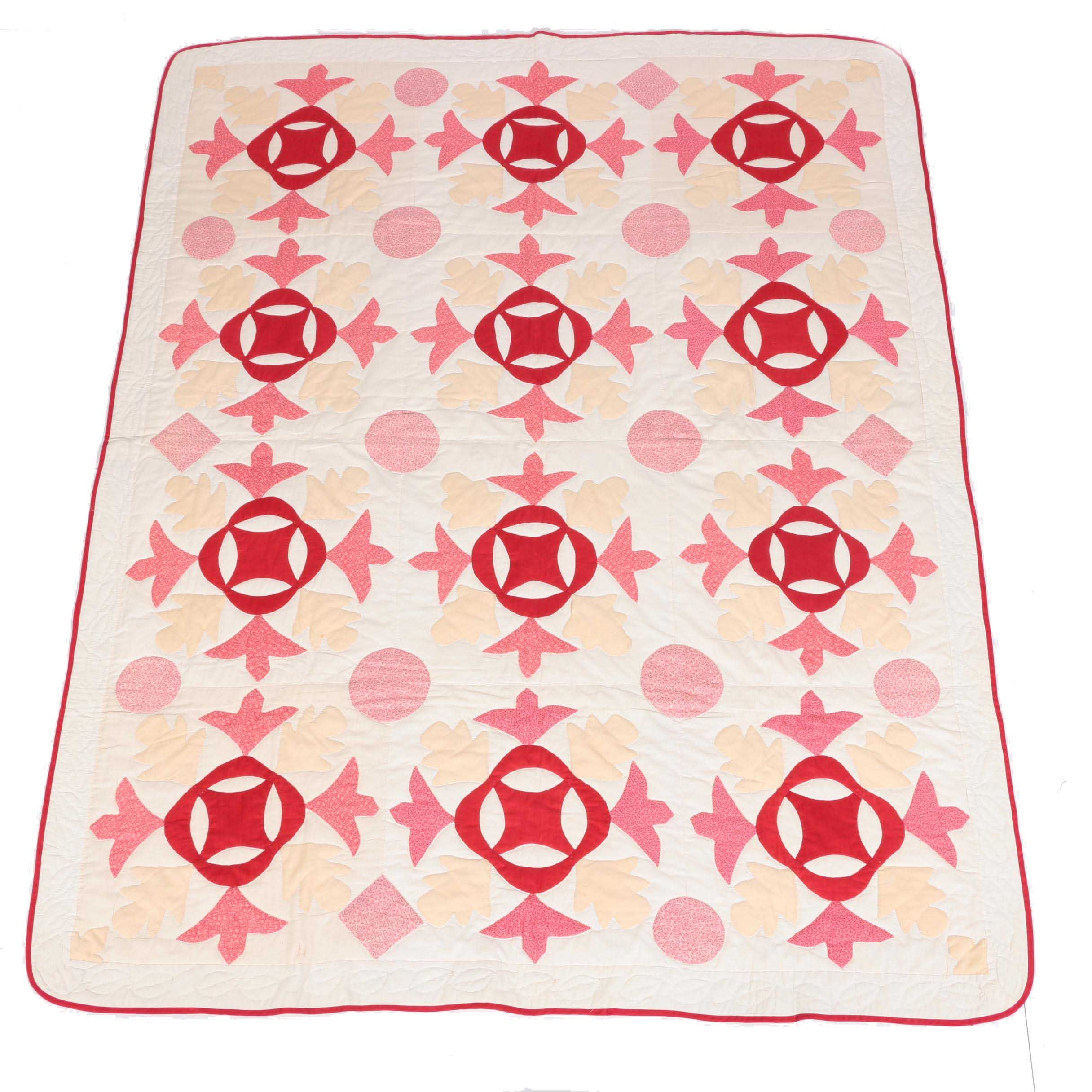 Hand Appliquéd "Whig Rose" Quilt