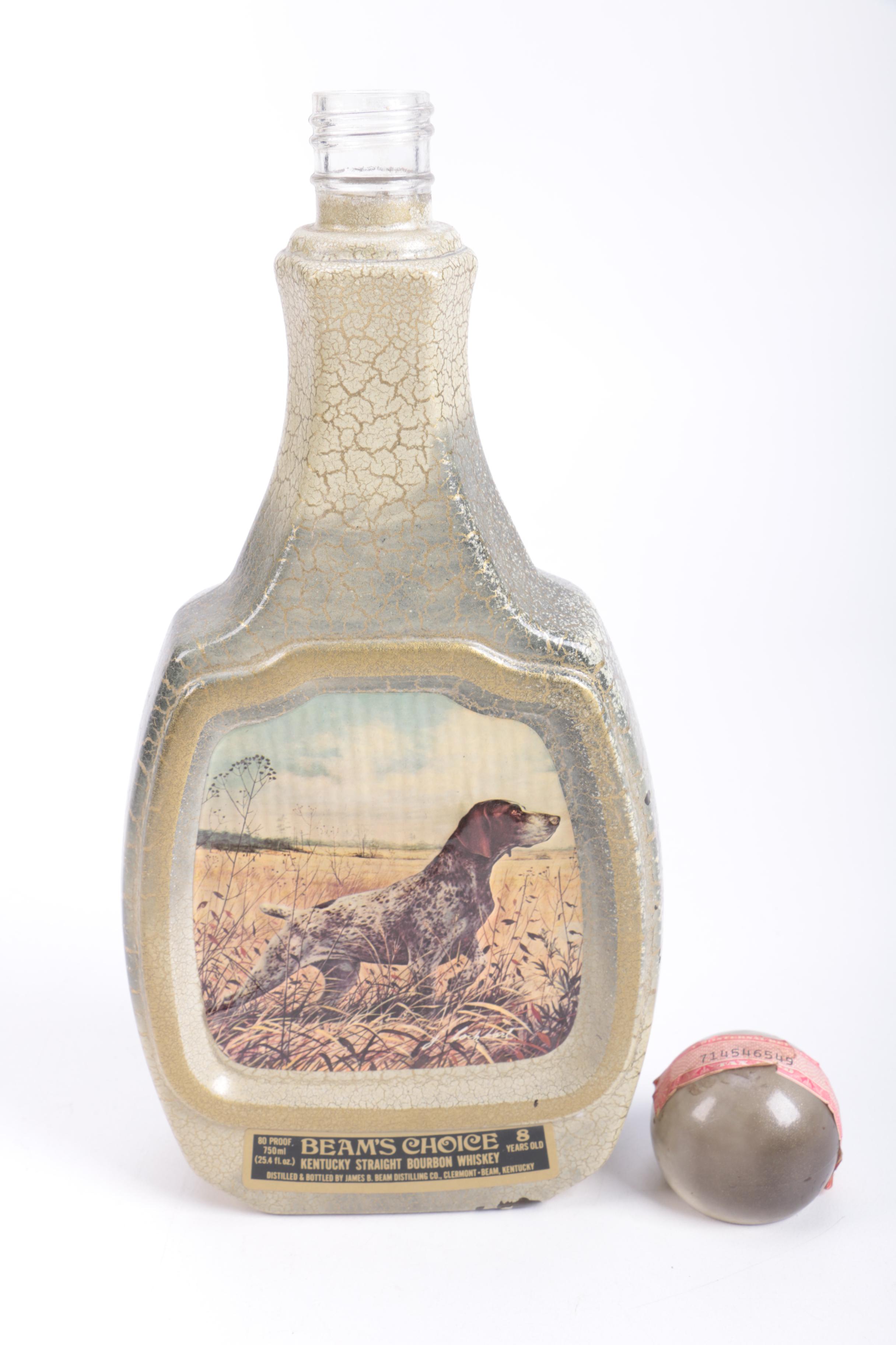 Group of Decorative Glass Liquor Bottles Including Beams Choice