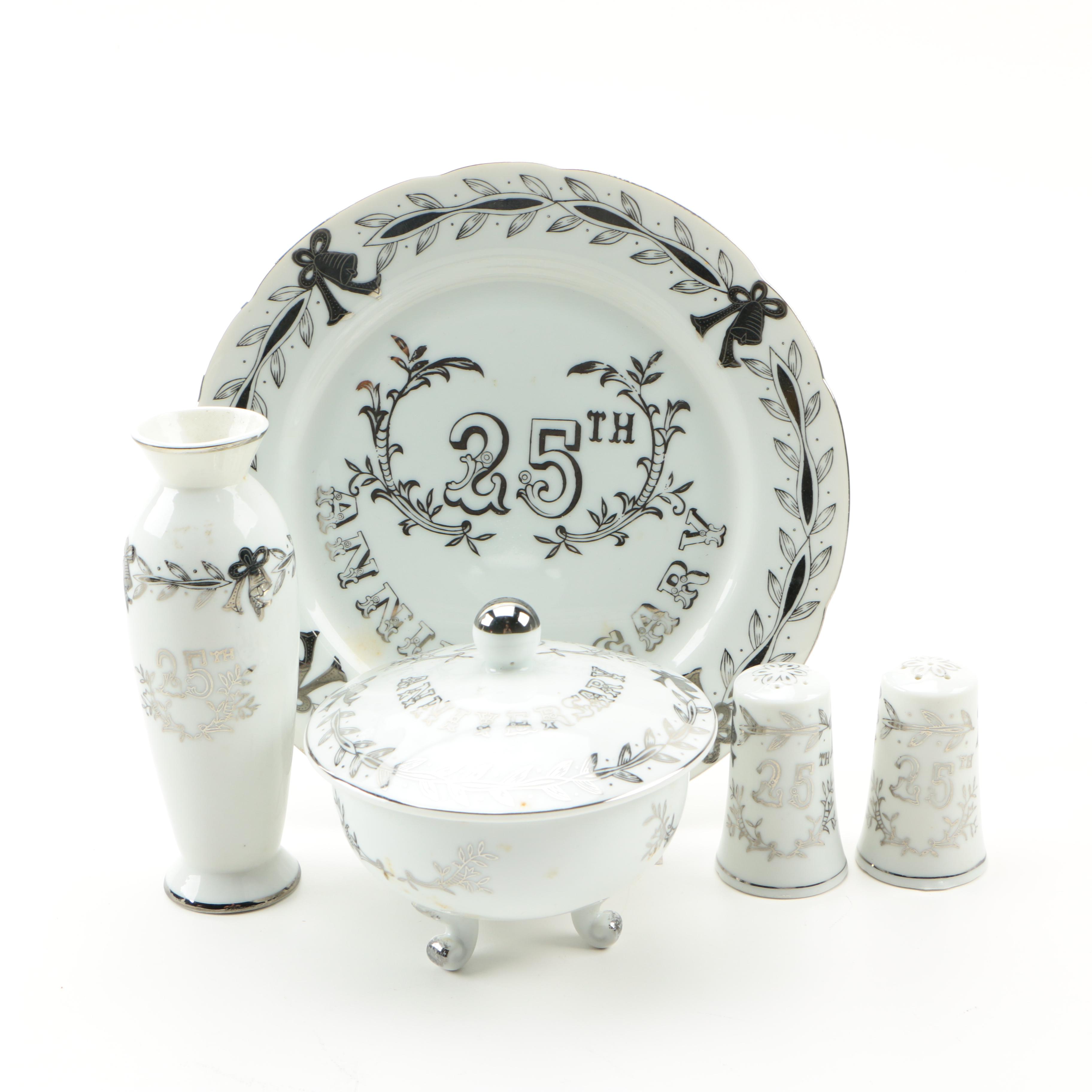 Lefton China 25th Anniversary Porcelain Serveware