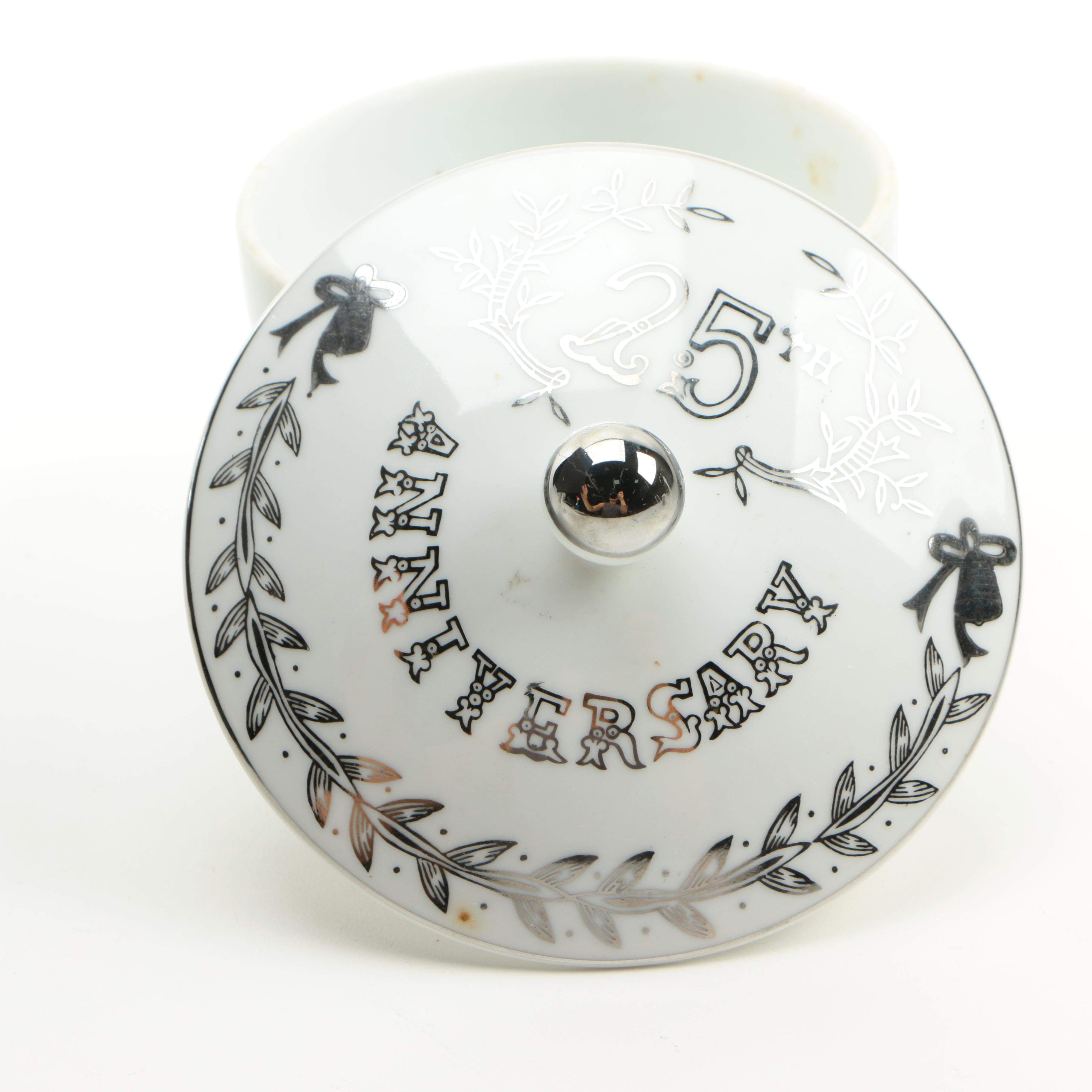 Lefton China 25th Anniversary Porcelain Serveware